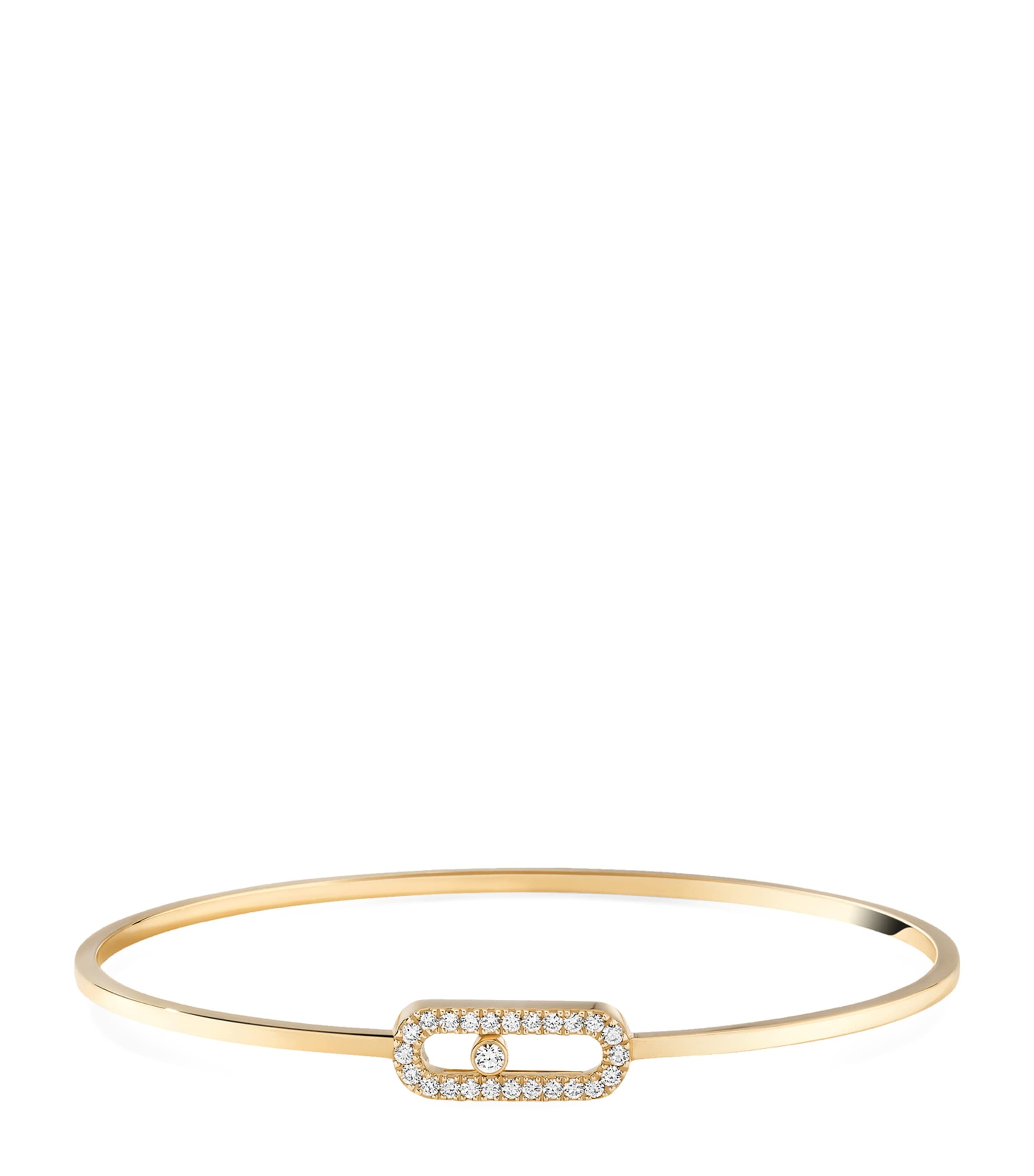 Messika Yellow Gold and Diamond Move Uno Bangle Yellow Gold
