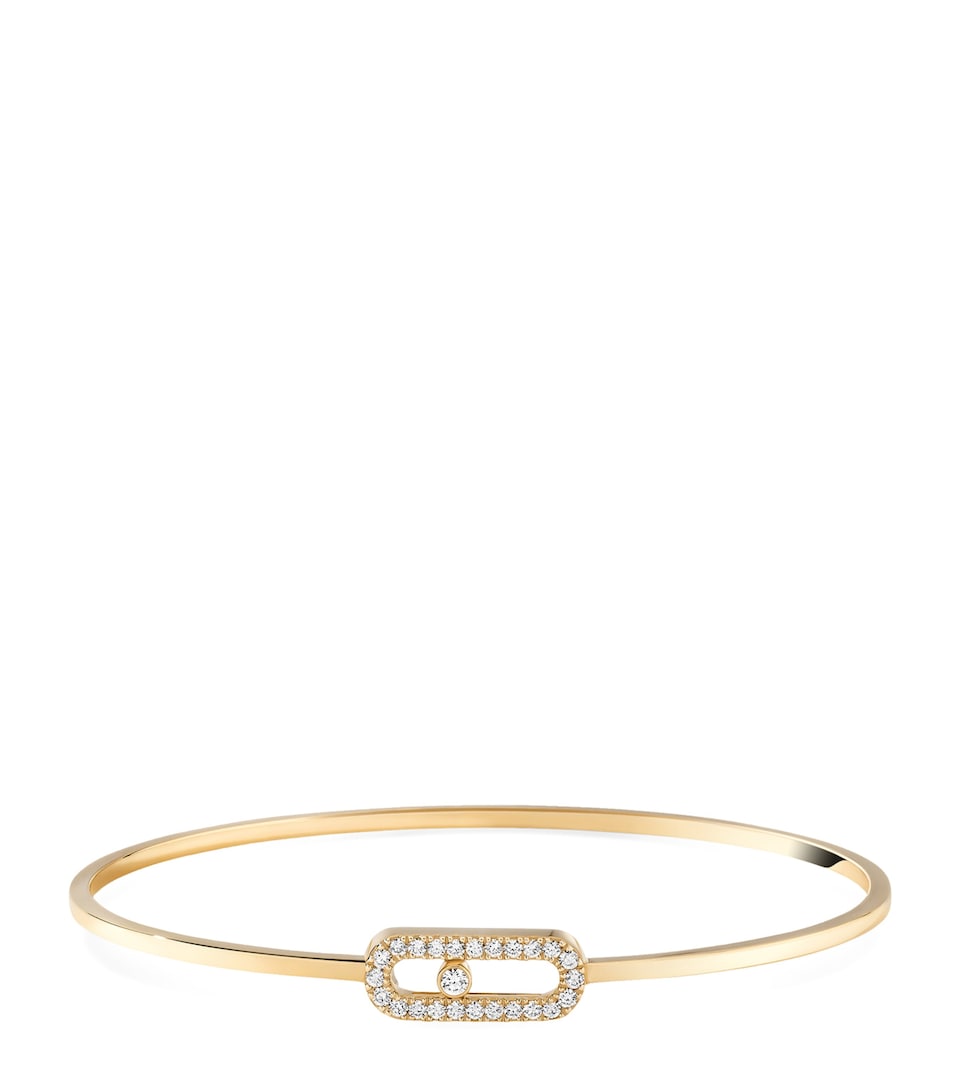 Messika Yellow Gold and Diamond Move Uno Bangle Yellow Gold