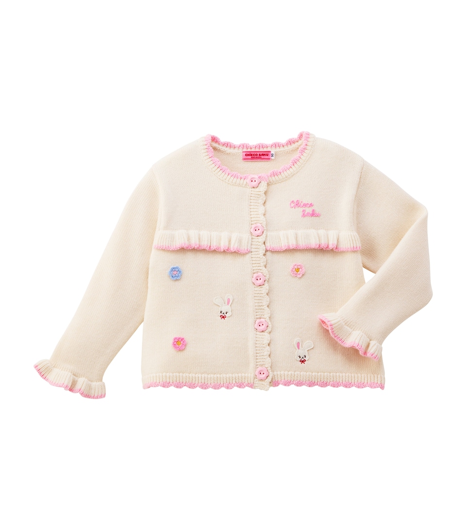 Miki House Wool-Blend Embroidered Cardigan (12 Months-5 Years)
