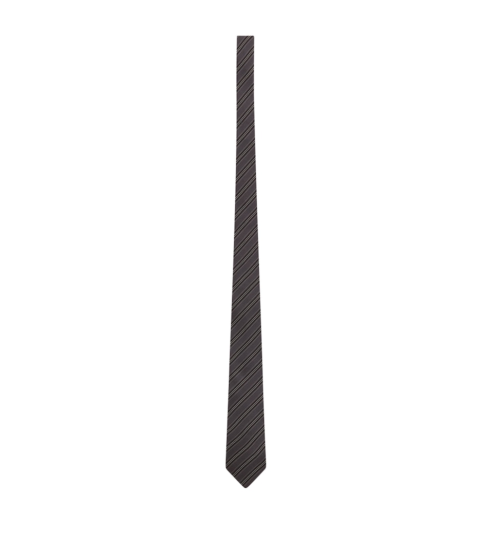 Saint Laurent Silk Striped Tie