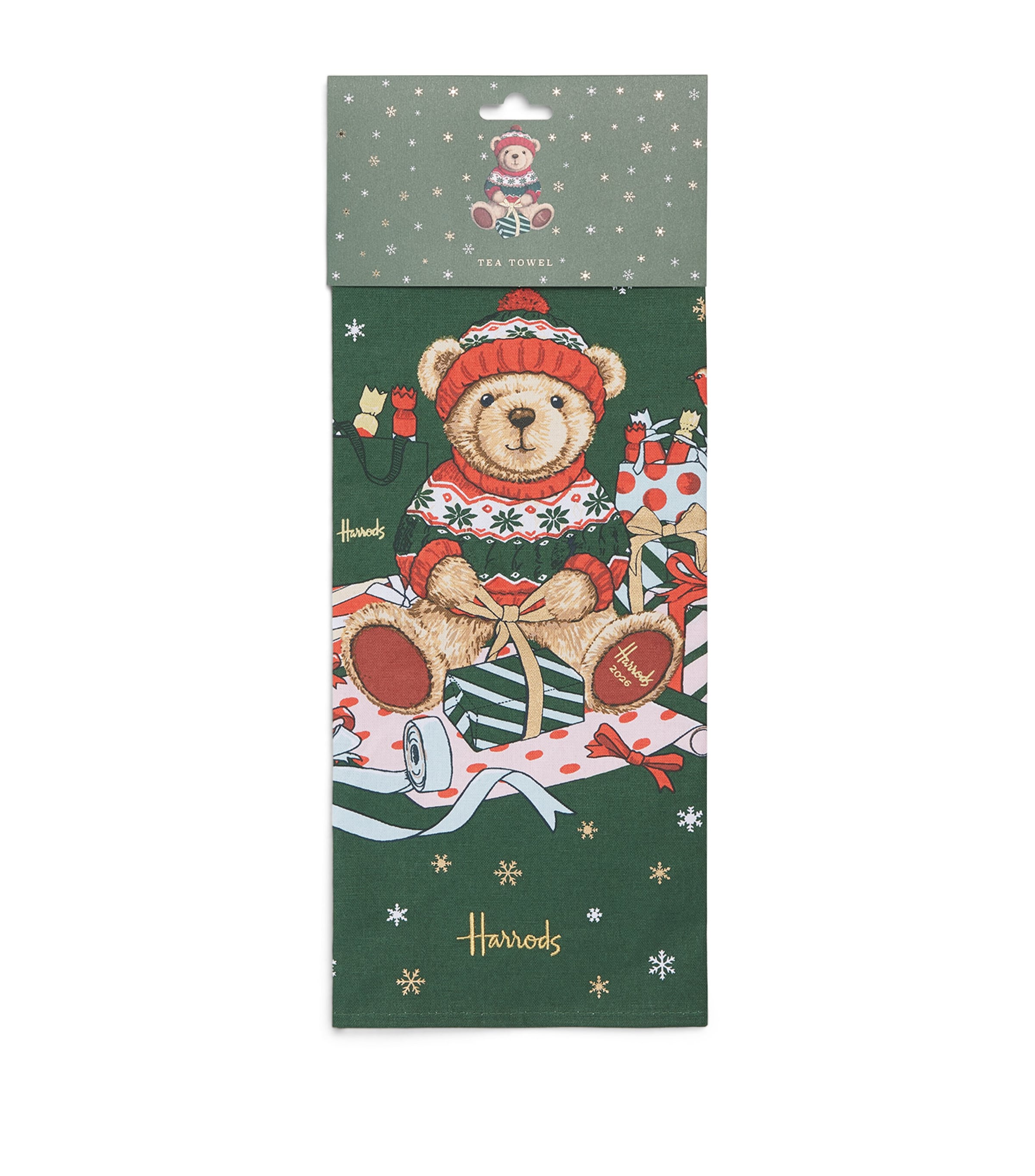 Harrods Henry Bear Christmas Tea Towel