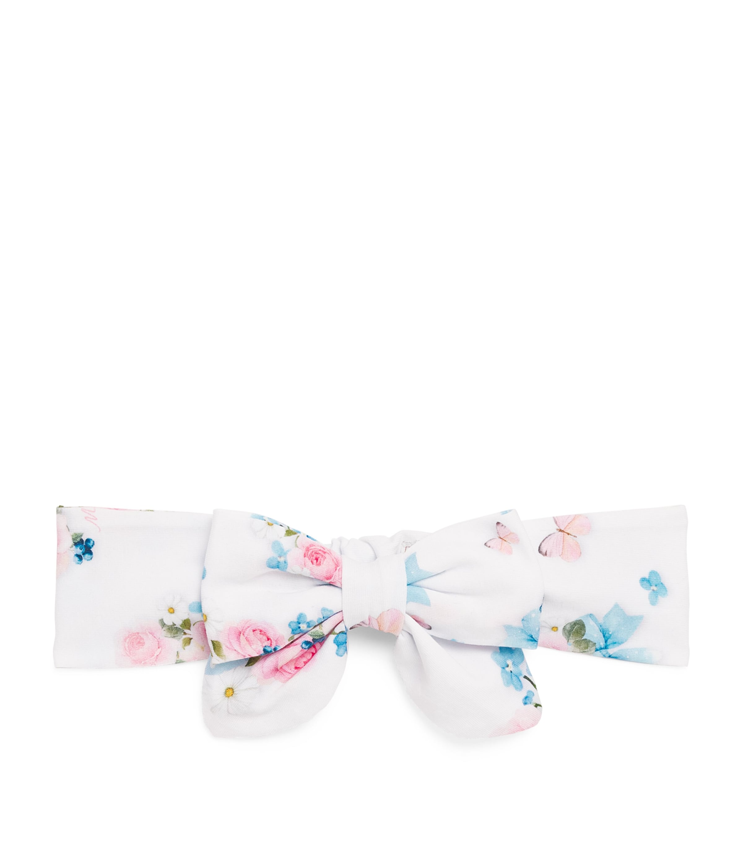 Monnalisa Stretch-Cotton Bow Headband Optical White