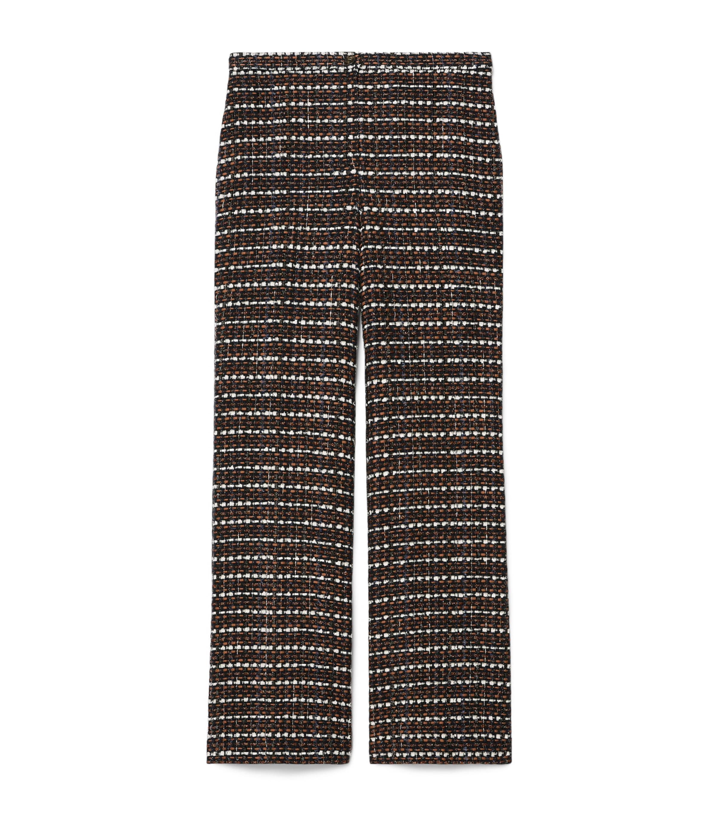 Marina Rinaldi Womens Tweed Tailored Trousers Blue Brown