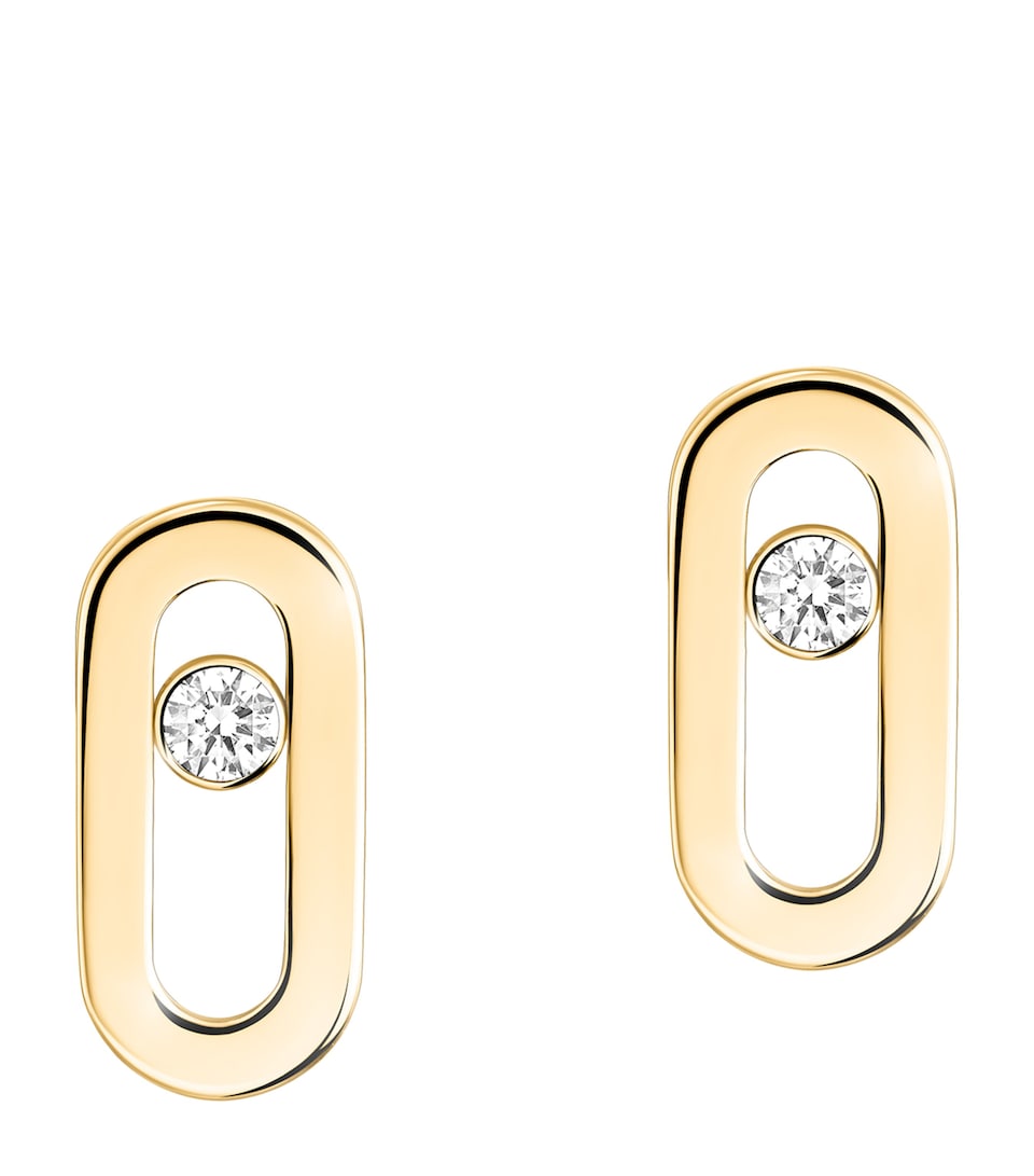 Move Uno Yellow Gold and Diamond Stud Earrings (0.03ct)