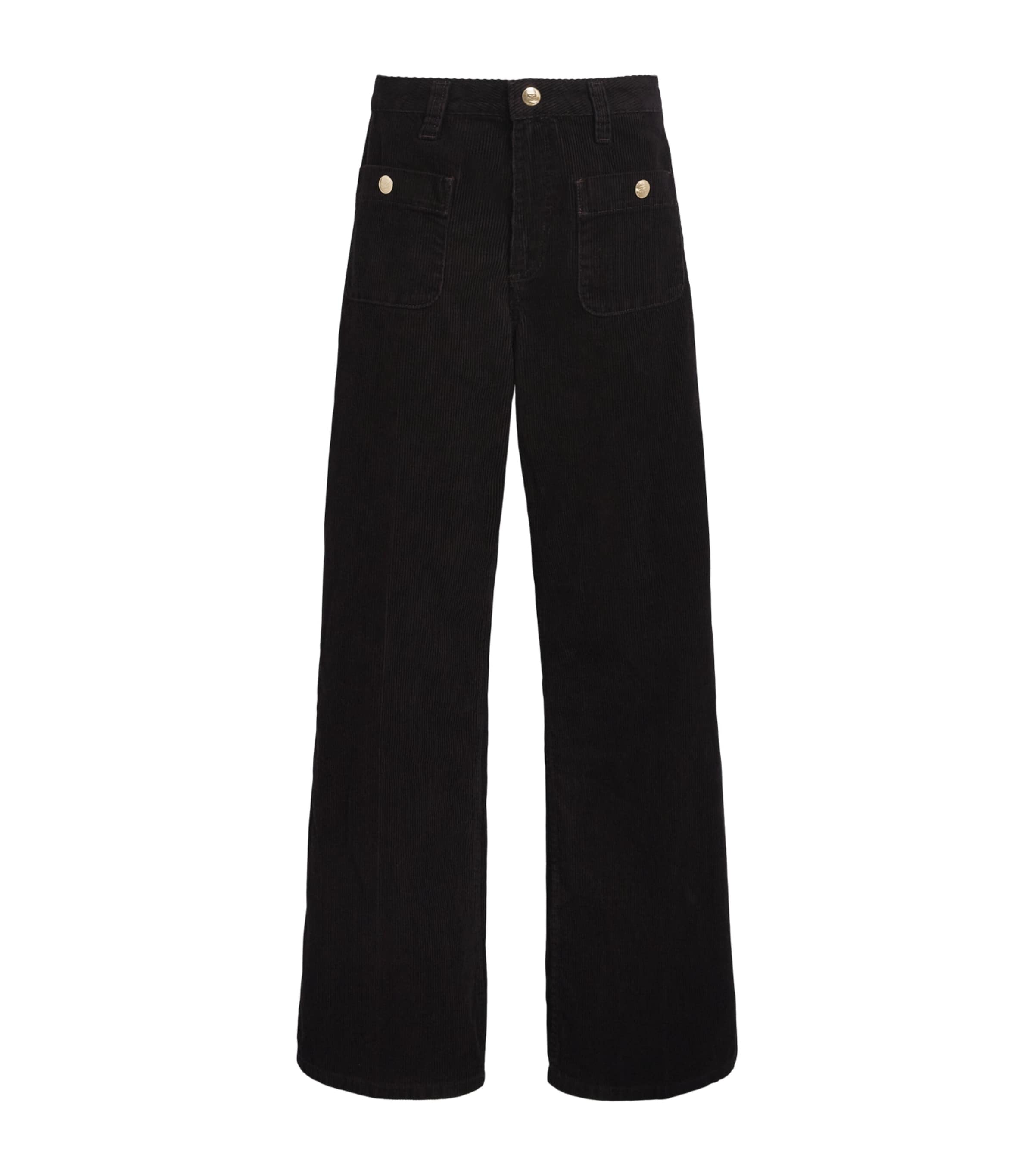 Sandro Paris Womens Cotton Corduroy Trousers Bordeaux