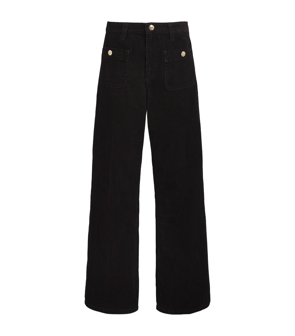 Sandro Paris Womens Cotton Corduroy Trousers Bordeaux