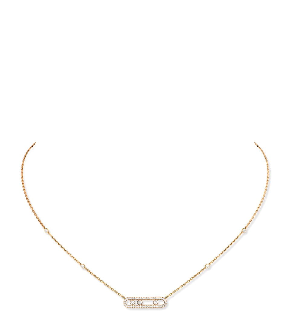 Yellow Gold and Diamond Baby Move Classique Pavé Necklace