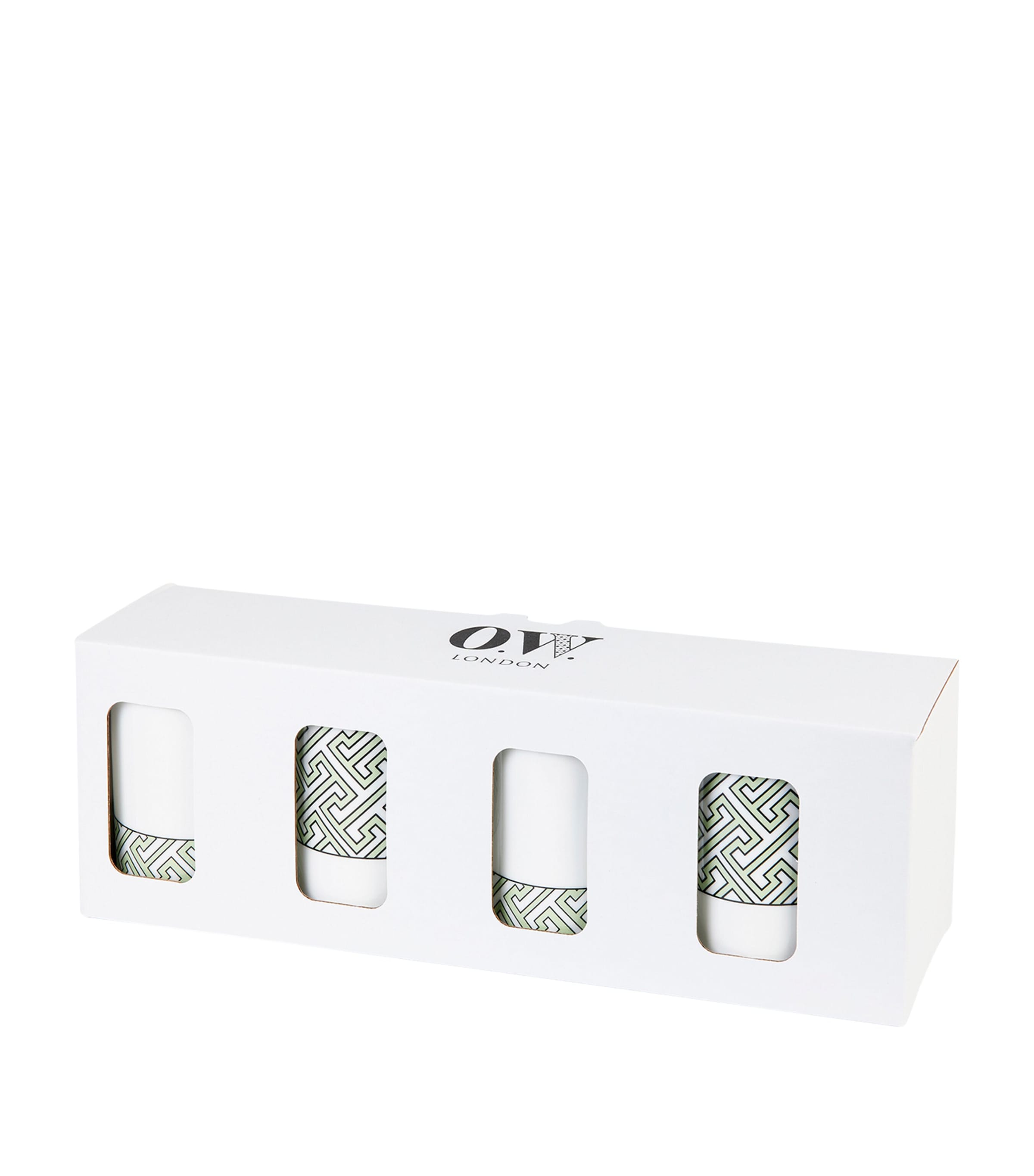 O.W.London Set of 4 Maze Mugs Apple Green