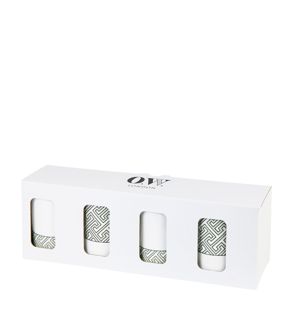 O.W.London Set of 4 Maze Mugs Apple Green