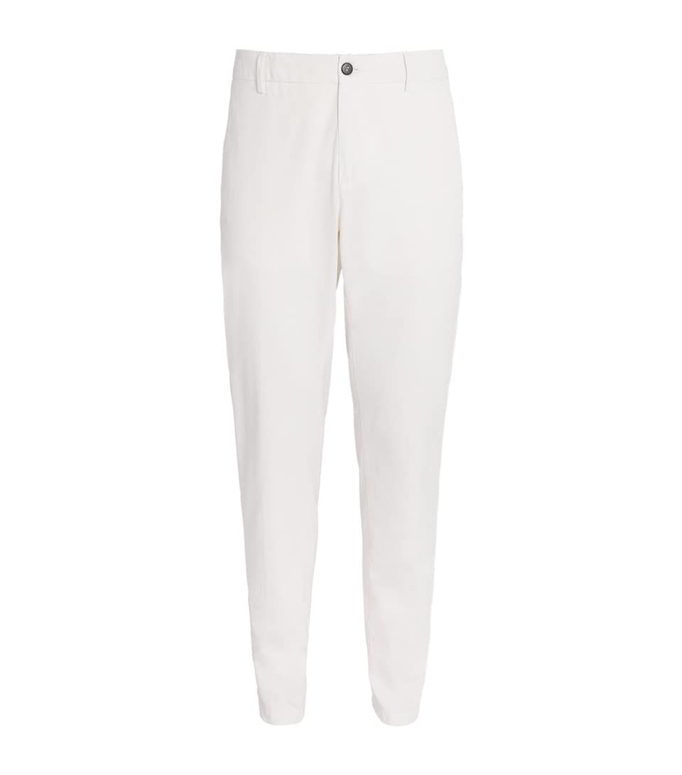 Eleventy Mens Cotton-Silk Chinos Bianco