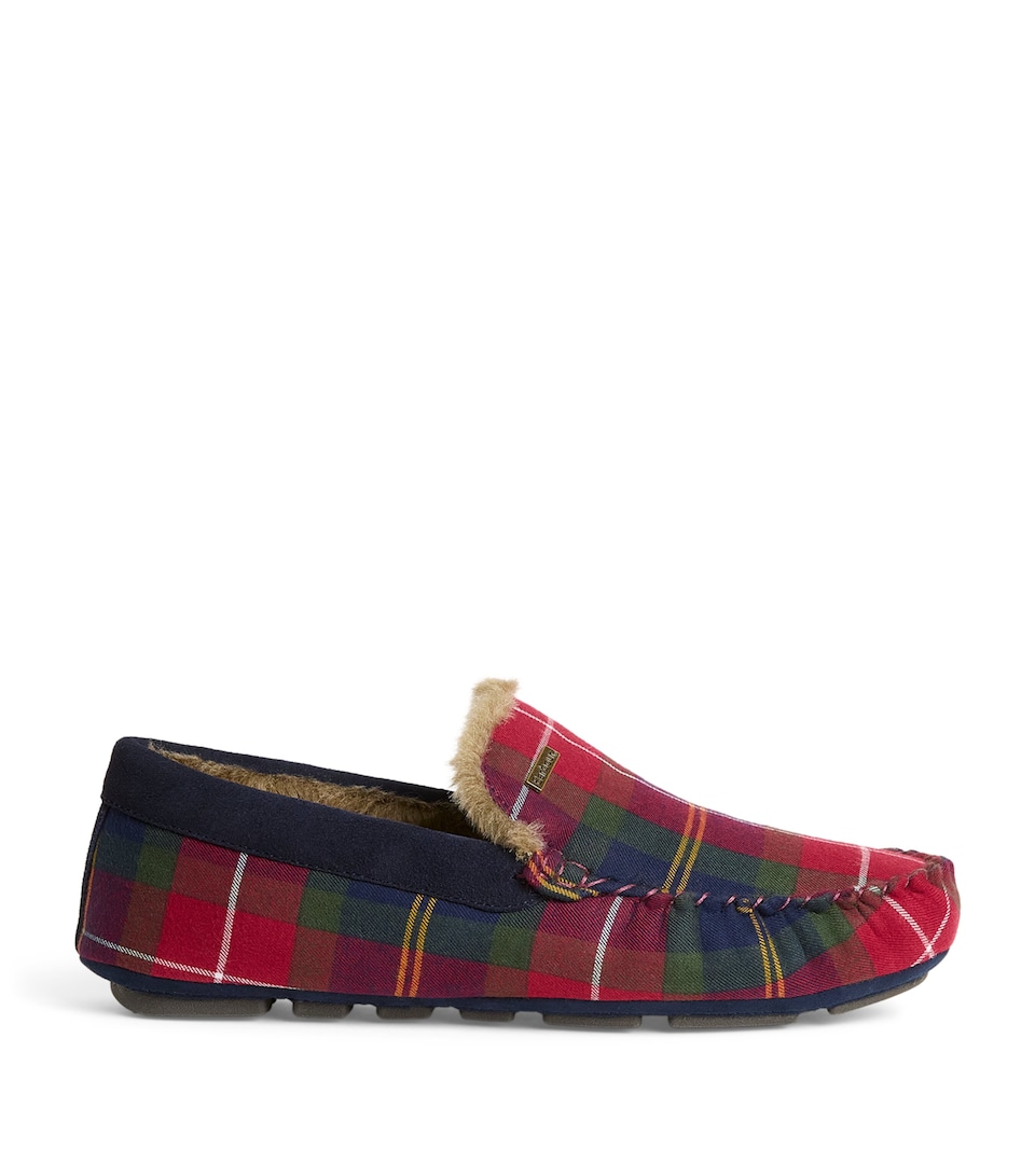 Suede Tartan Monty Slippers