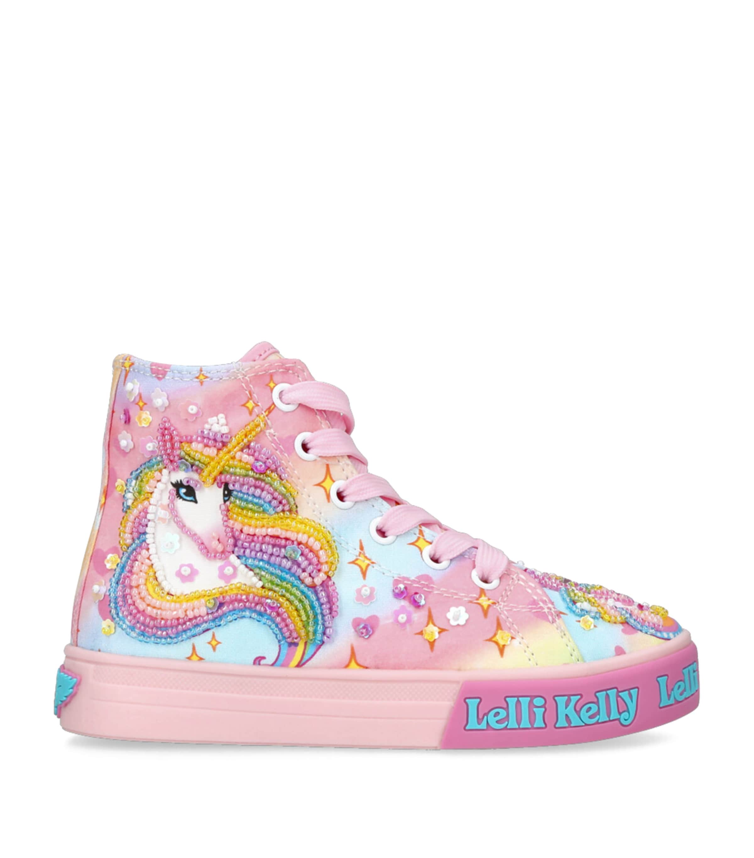 Lelli Kelly Unicorn Rainbow High-Top Sneakers Pink