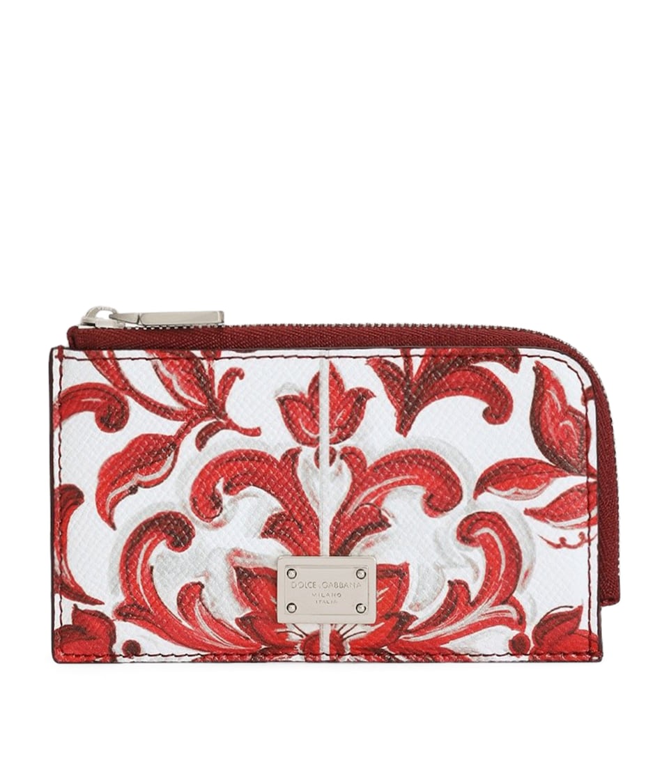 Dolce&Gabbana Leather Zipped Majolica Card Holder Maiolica Rub