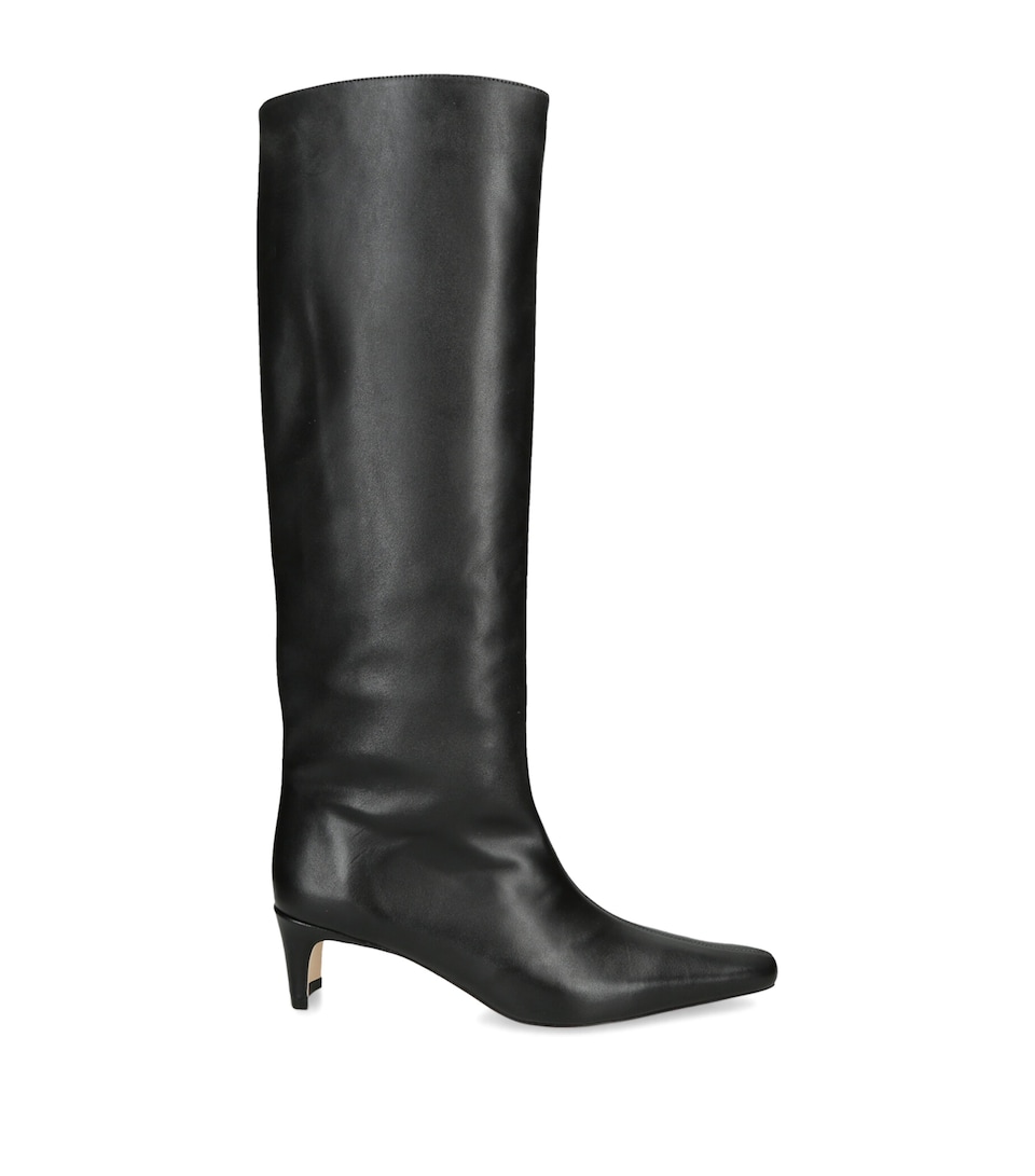 STAUD Leather Wally Knee-High Boots 55 Black