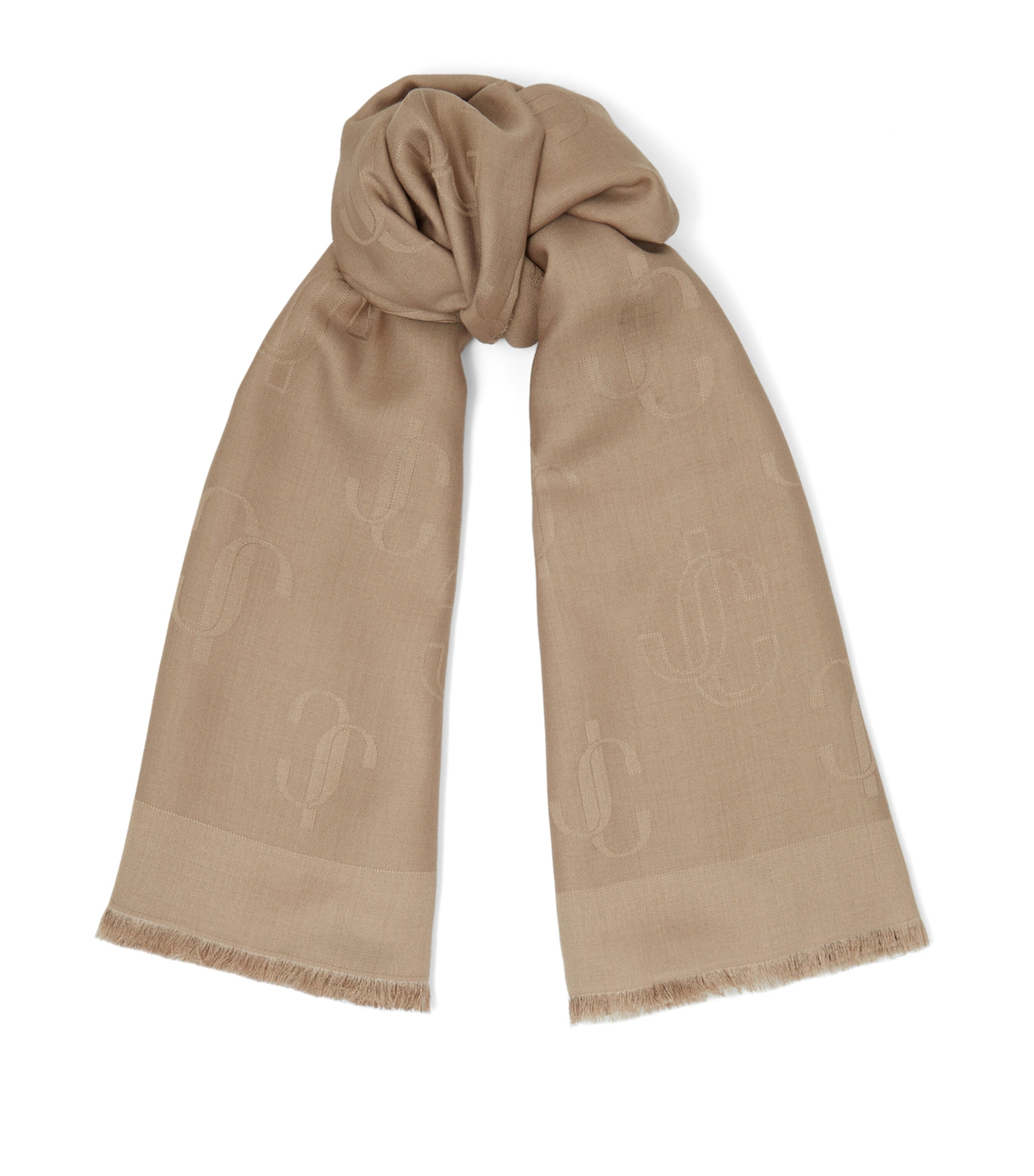 Emani Silk-Wool Logo Scarf