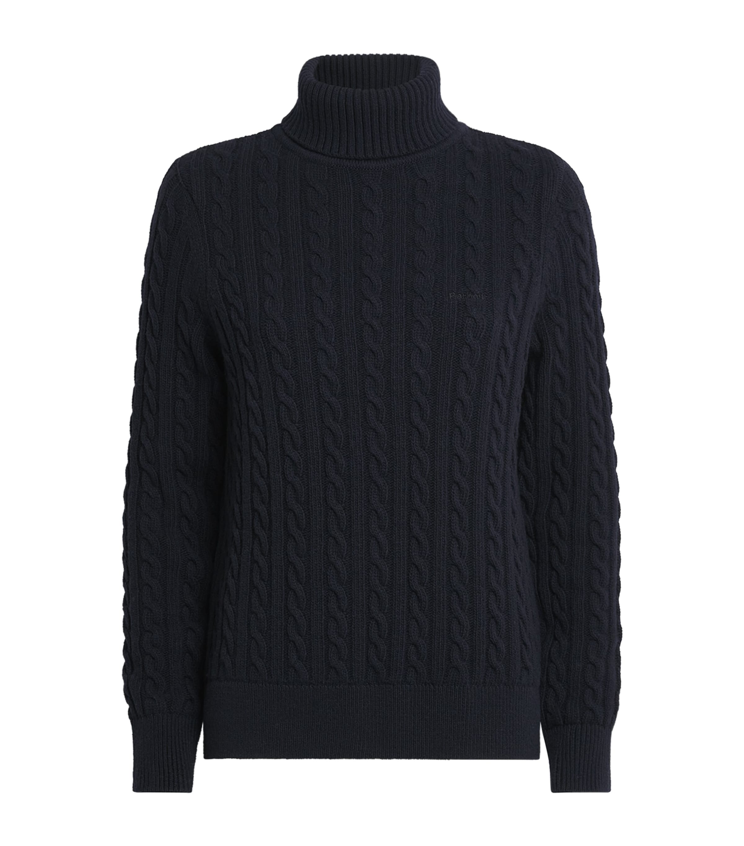 Barbour Womens Wool-Cotton Ambleside Rollneck Sweater Navy