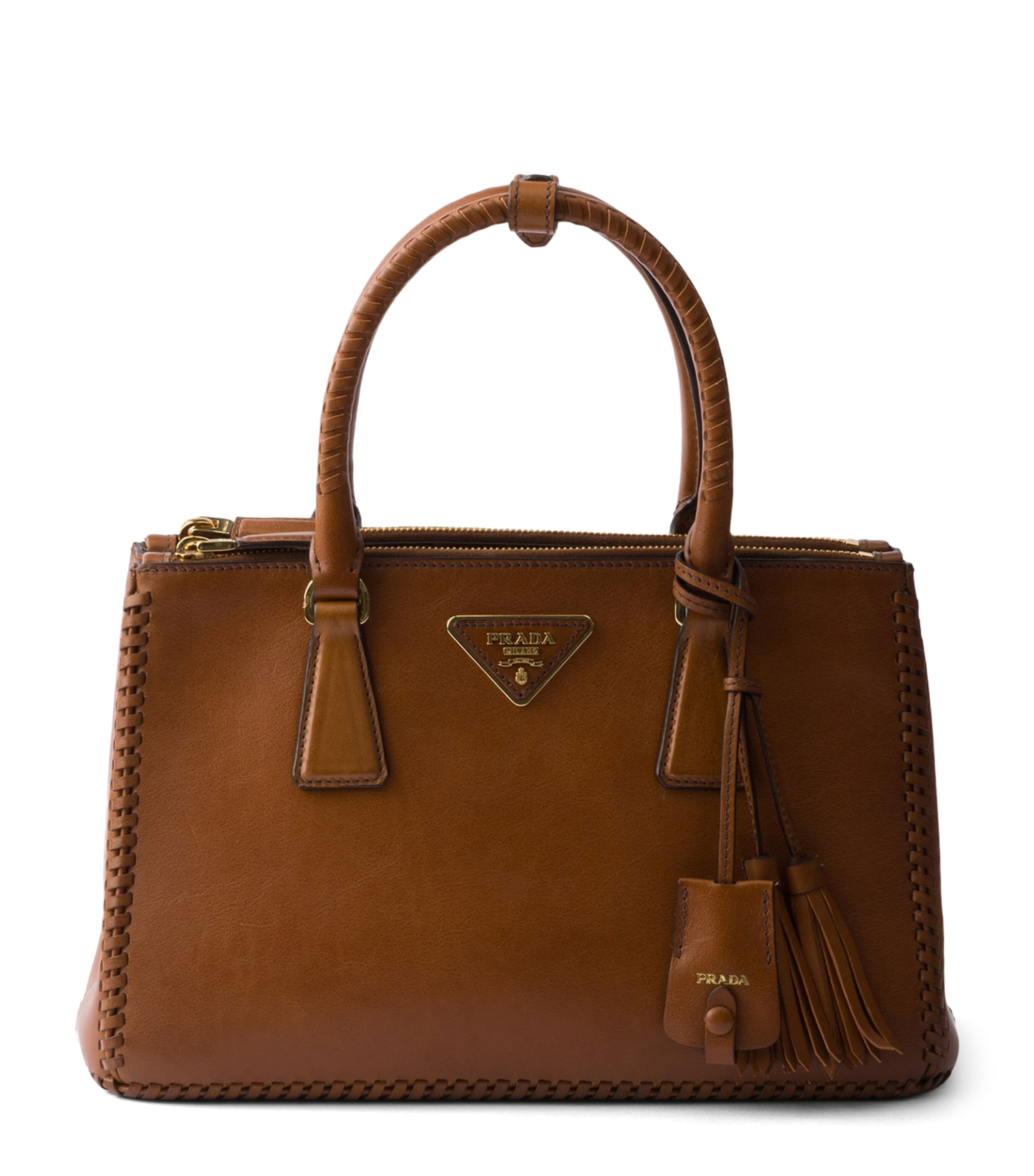 Prada Medium Leather Galleria Top-Handle Bag Brown