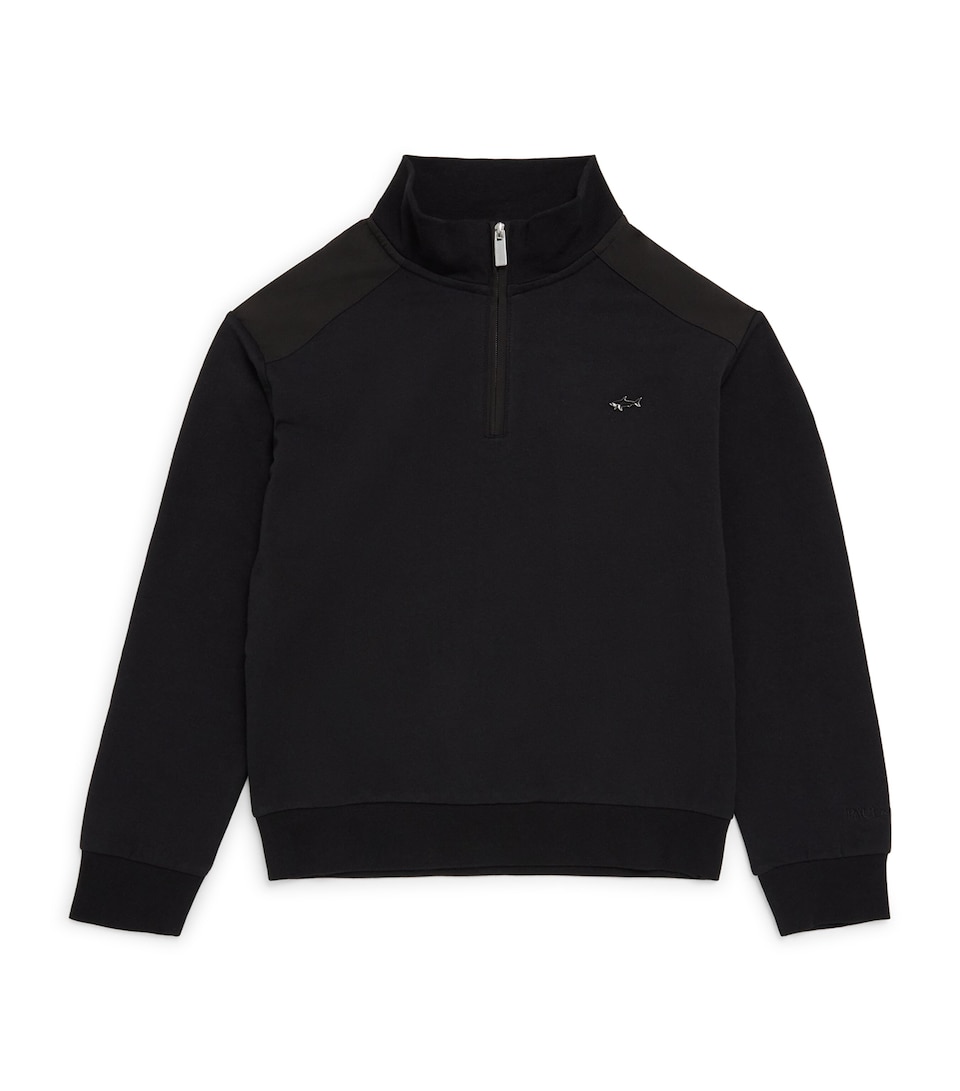 Paul & Shark Mens Stretch-Cotton Quarter-Zip Sweatshirt (8-16 Years) Nero/black