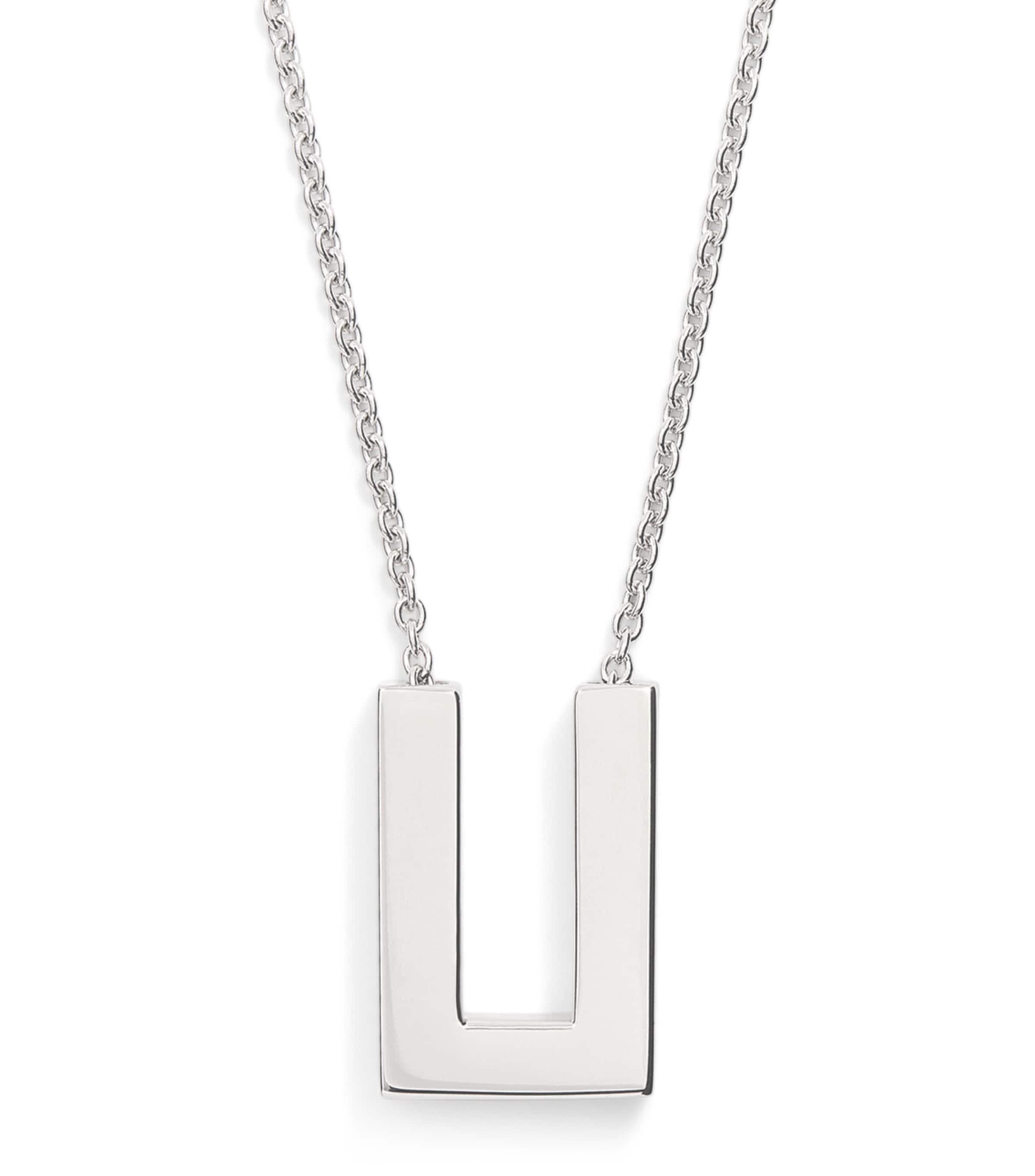 Tom Wood Rhodium-Plated Sterling Silver Square Pendent Necklace