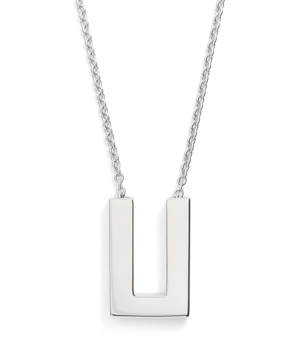 Tom Wood Rhodium-Plated Sterling Silver Square Pendent Necklace