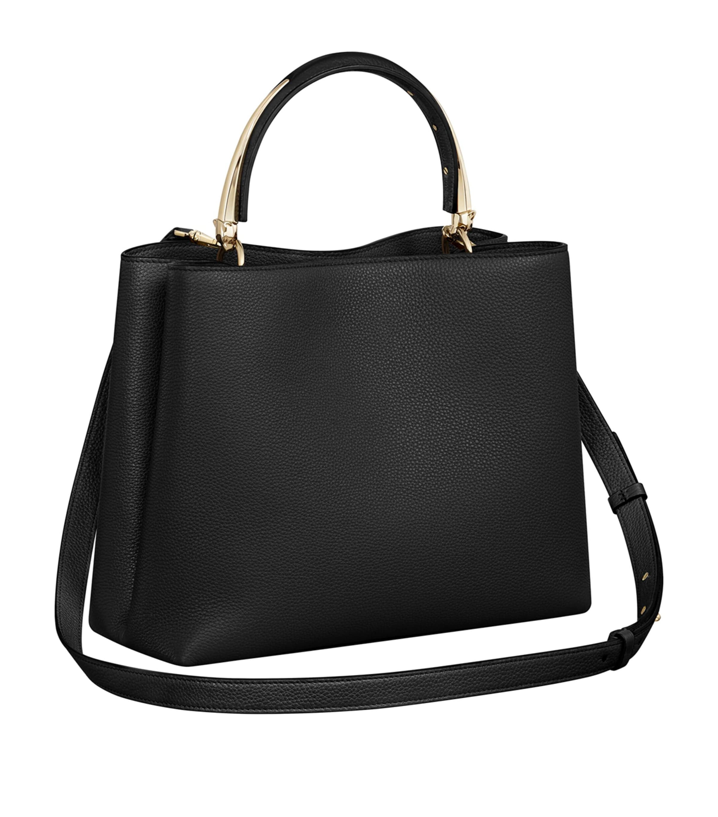 Medium Calfskin Panthère de Cartier Top-Handle Bag