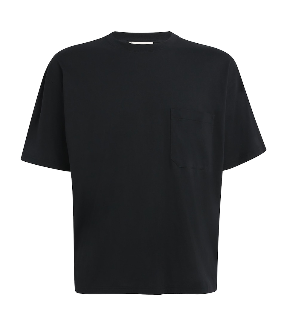FRAME Mens Cotton Relaxed Pocket T-Shirt Blk