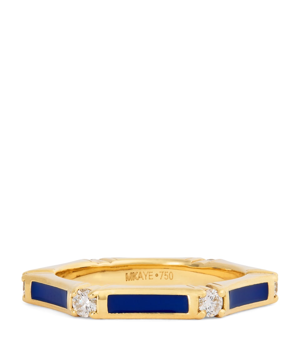 Yellow Gold, Diamond and Enamel Honey Station Ring