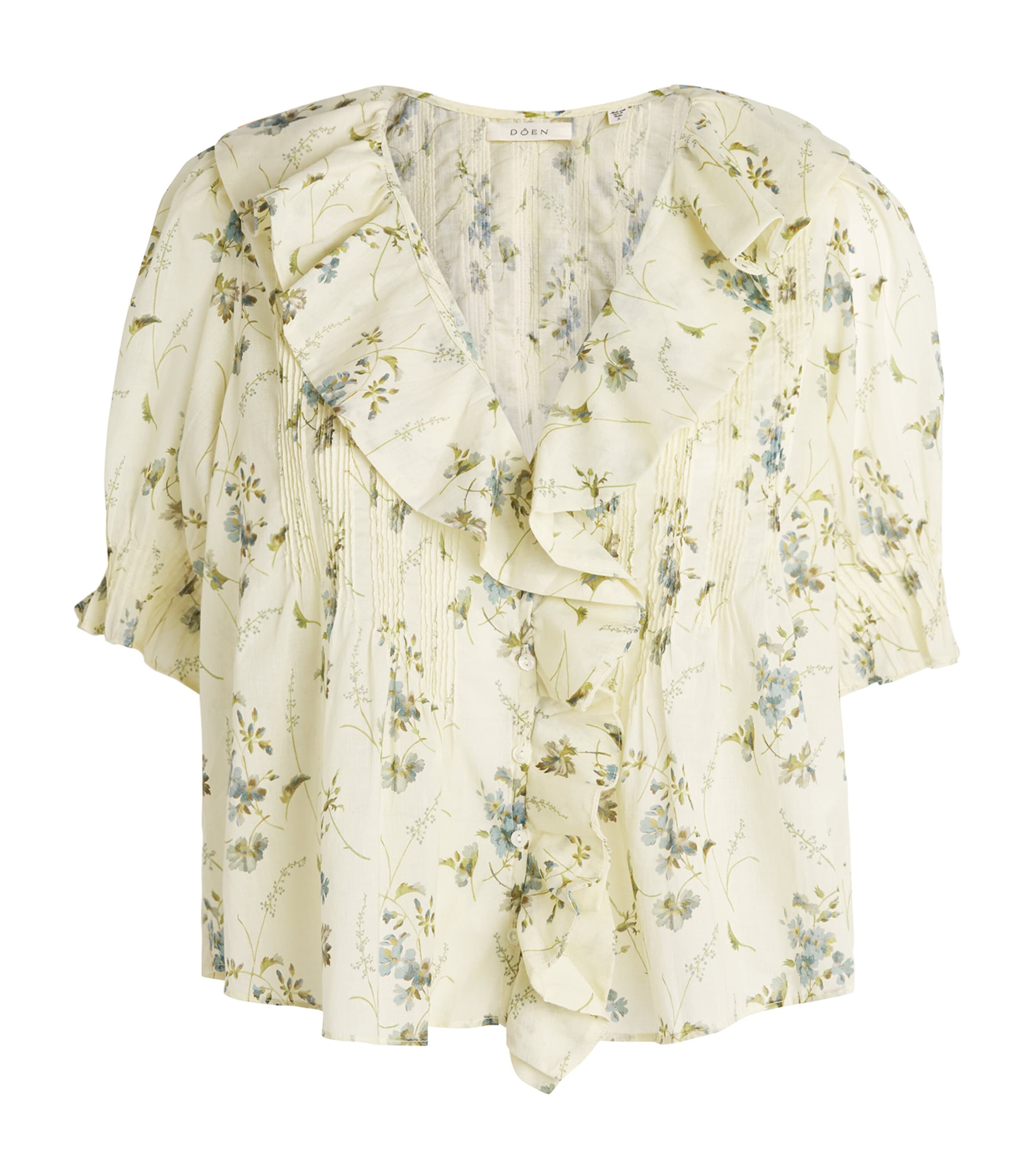 DÔEN Womens Organic Cotton Henri Blouse Sunshine Prairie Rse