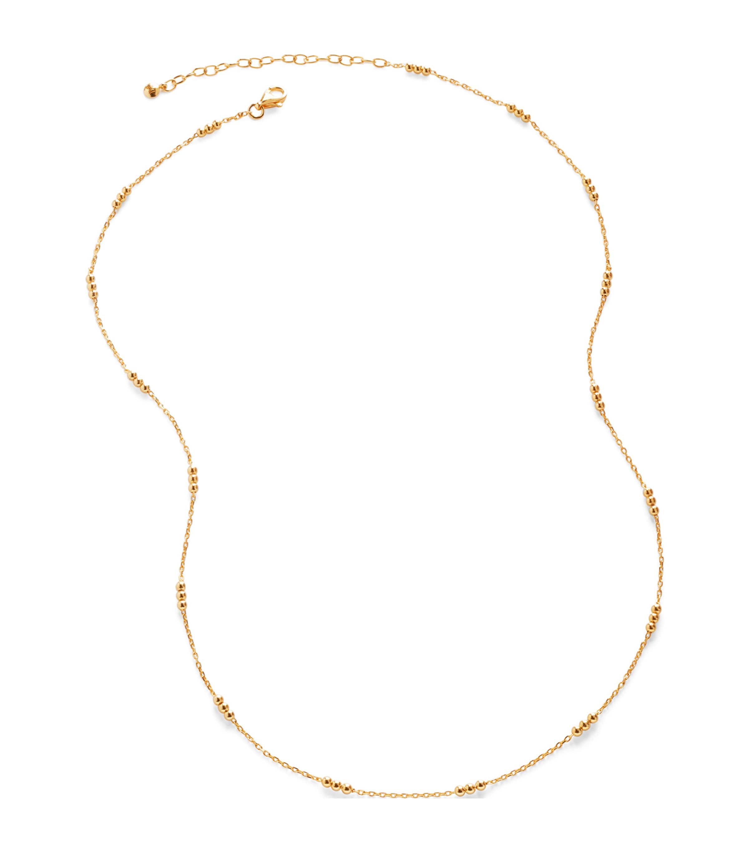 Gold Vermeil Triple Beaded Chain Necklace