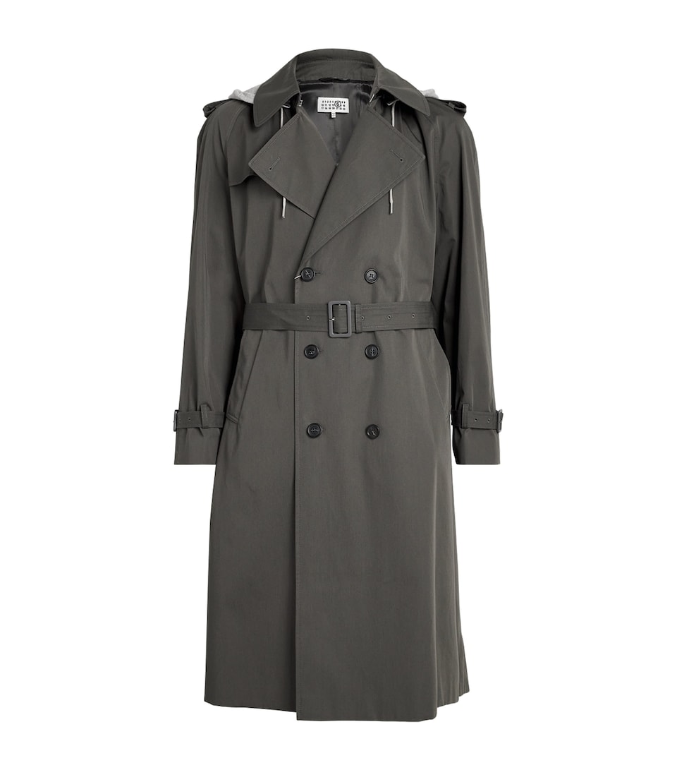 Cotton Hood-Detail Trench Coat