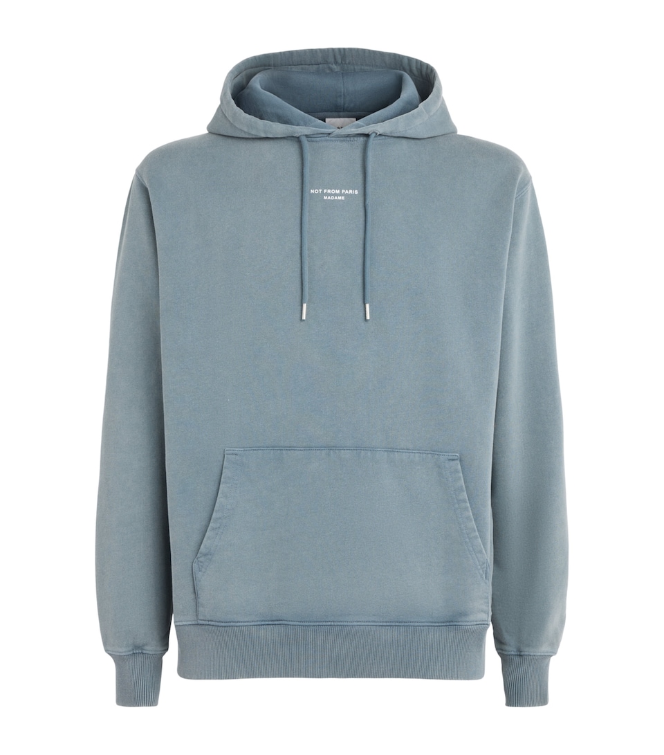 Drôle de Monsieur Mens Cotton Slogan Hoodie Dark Grey