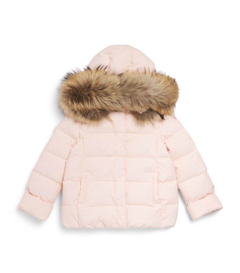 Il Gufo Down Feather-Trim Puffer Coat (2-14 Years) Baby Pink