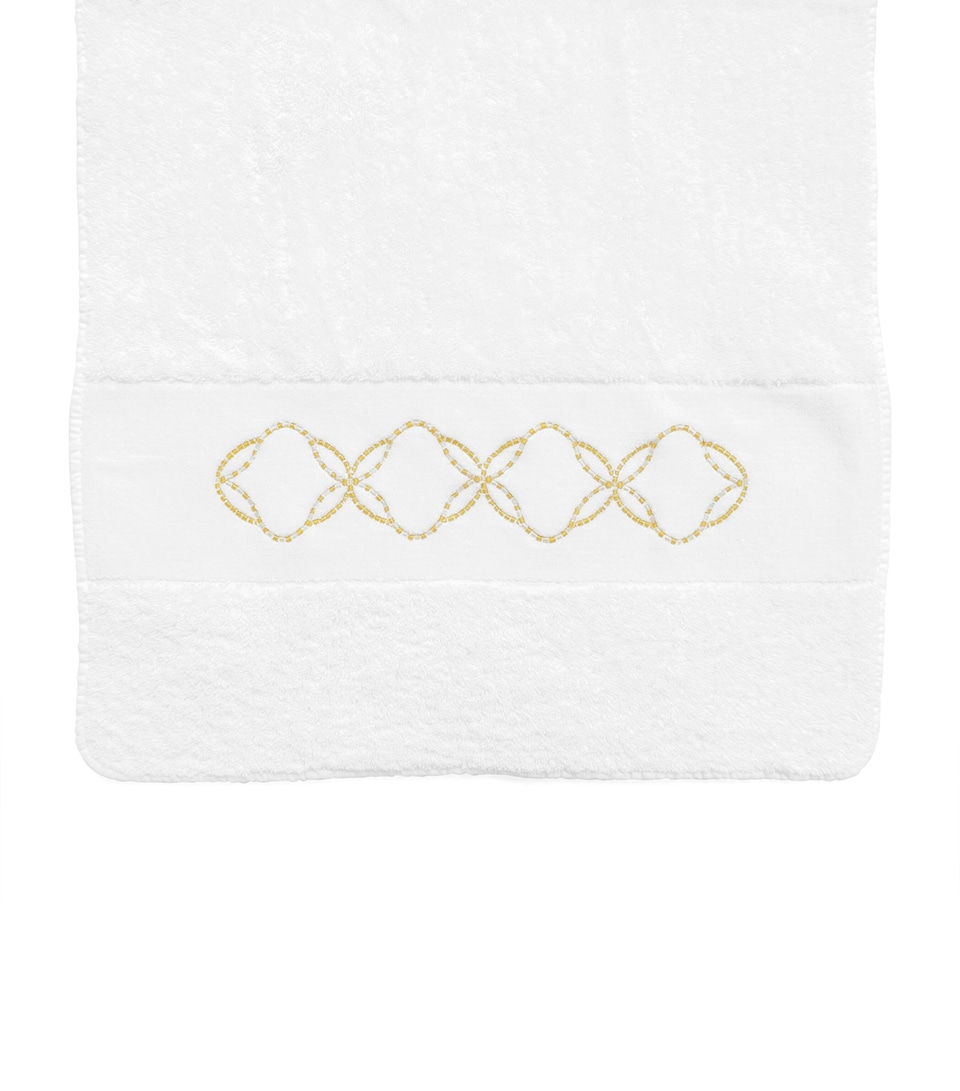 Abyss & Habidecor Cotton Misia Bath Sheet (105cm x 180cm) White/gold