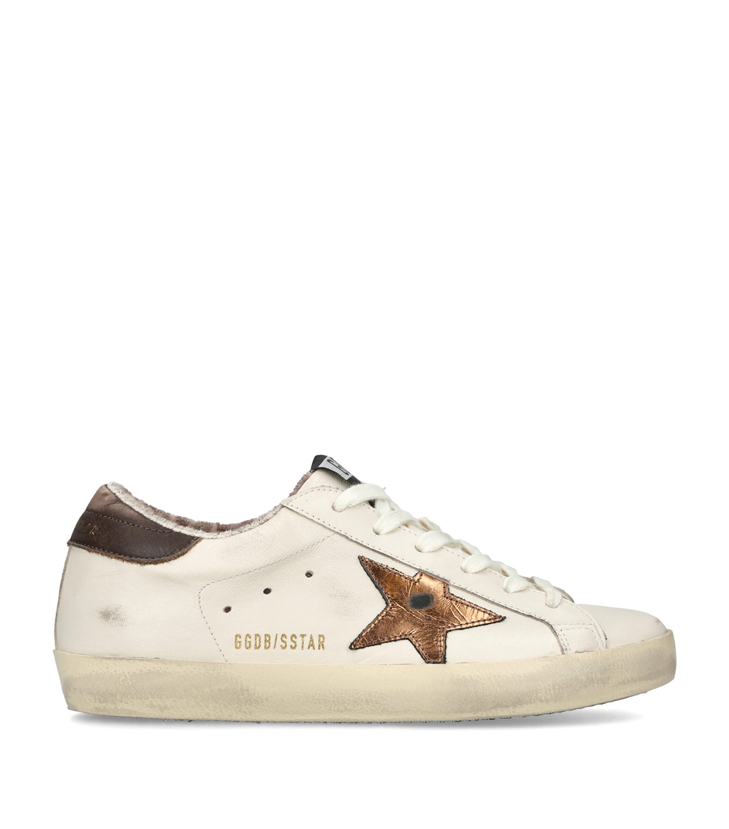 Golden Goose Leather Super-Star Sneakers Cream Comb