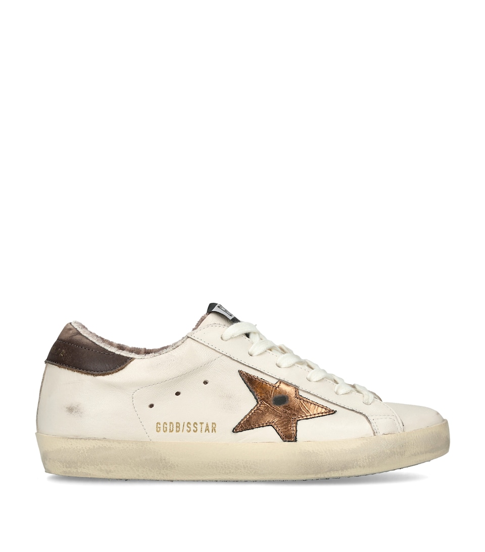 Golden Goose Leather Super-Star Sneakers Cream Comb