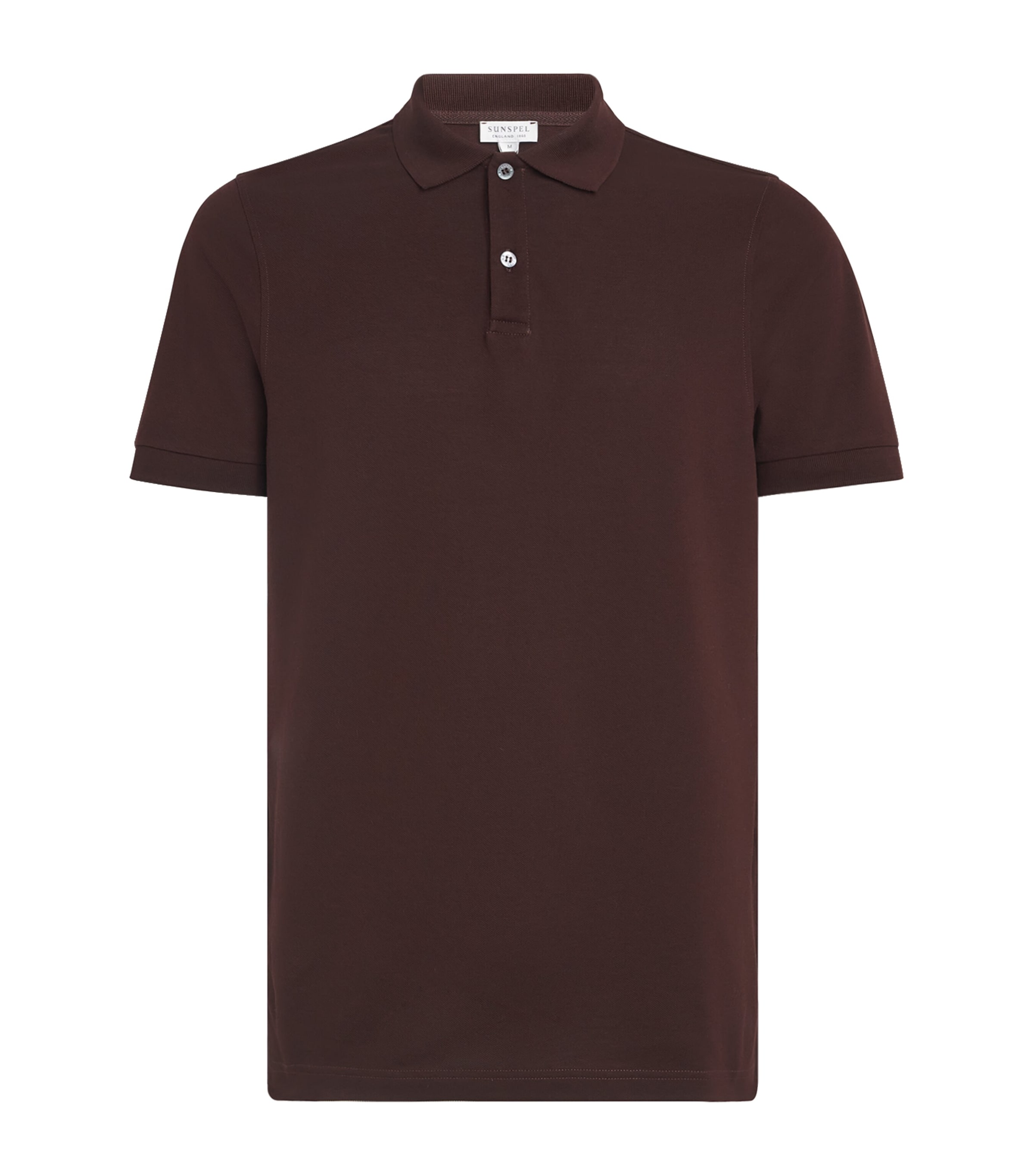Sunspel Mens Supima Cotton Polo Shirt Bakelite