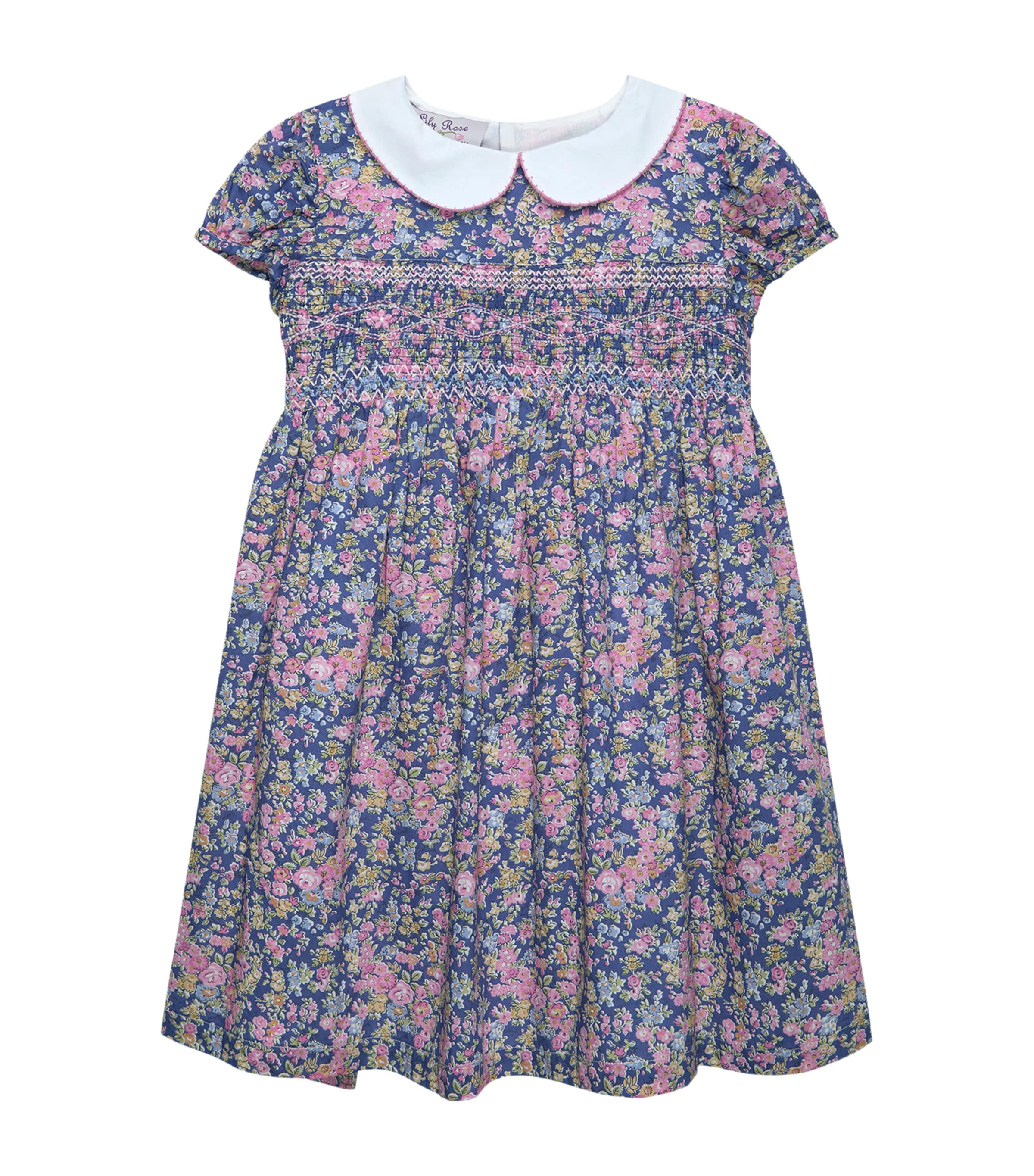 Trotters Cotton Tatum Smocked Dress (6-11 years) Blue