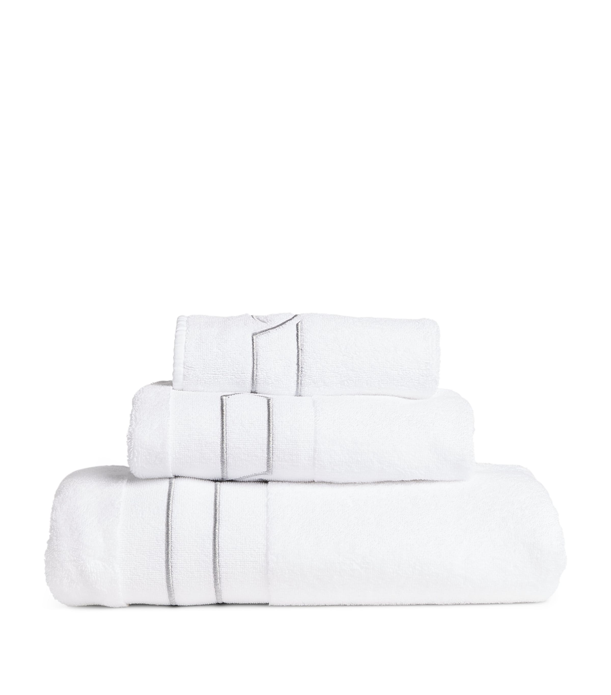 Abyss & Habidecor Cluny Face Cloth (30cm x 30cm) White/white Emb