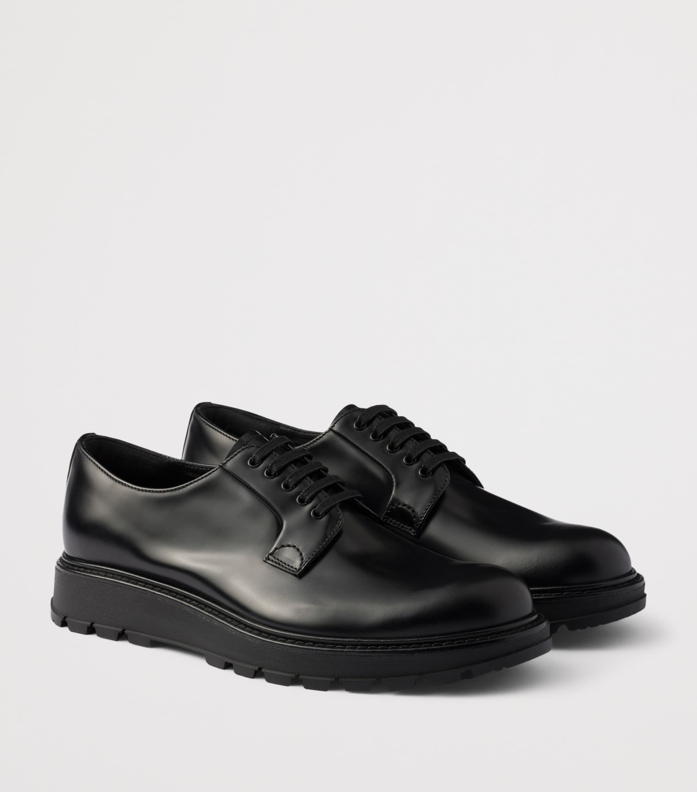 Brushed Leather Flatform Shoes