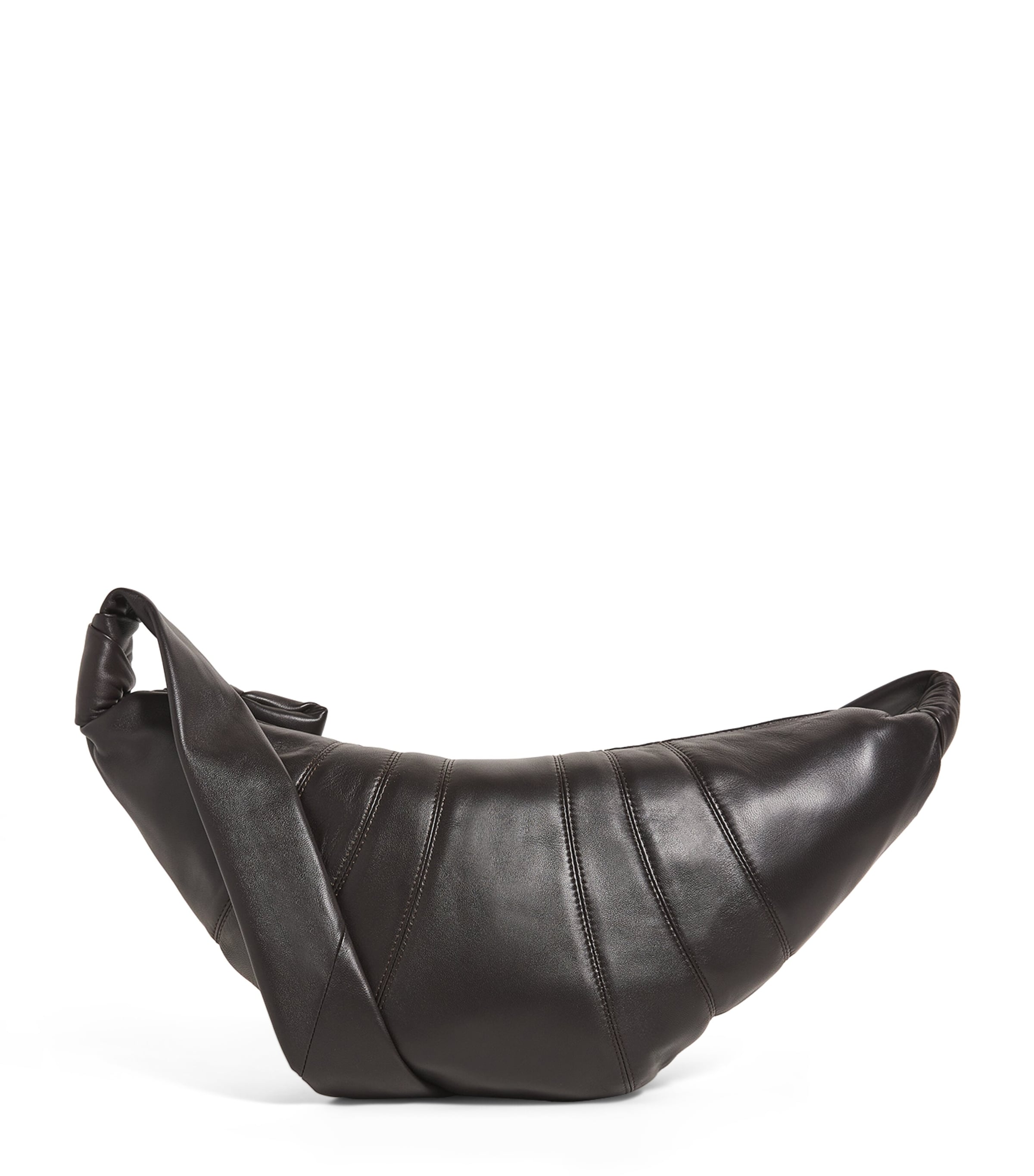 Lemaire Medium Nappa Leather Croissant Bag Chocolate