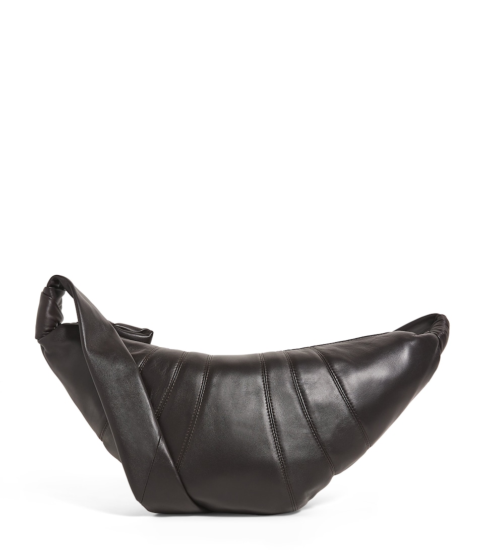 Lemaire Medium Nappa Leather Croissant Bag Chocolate