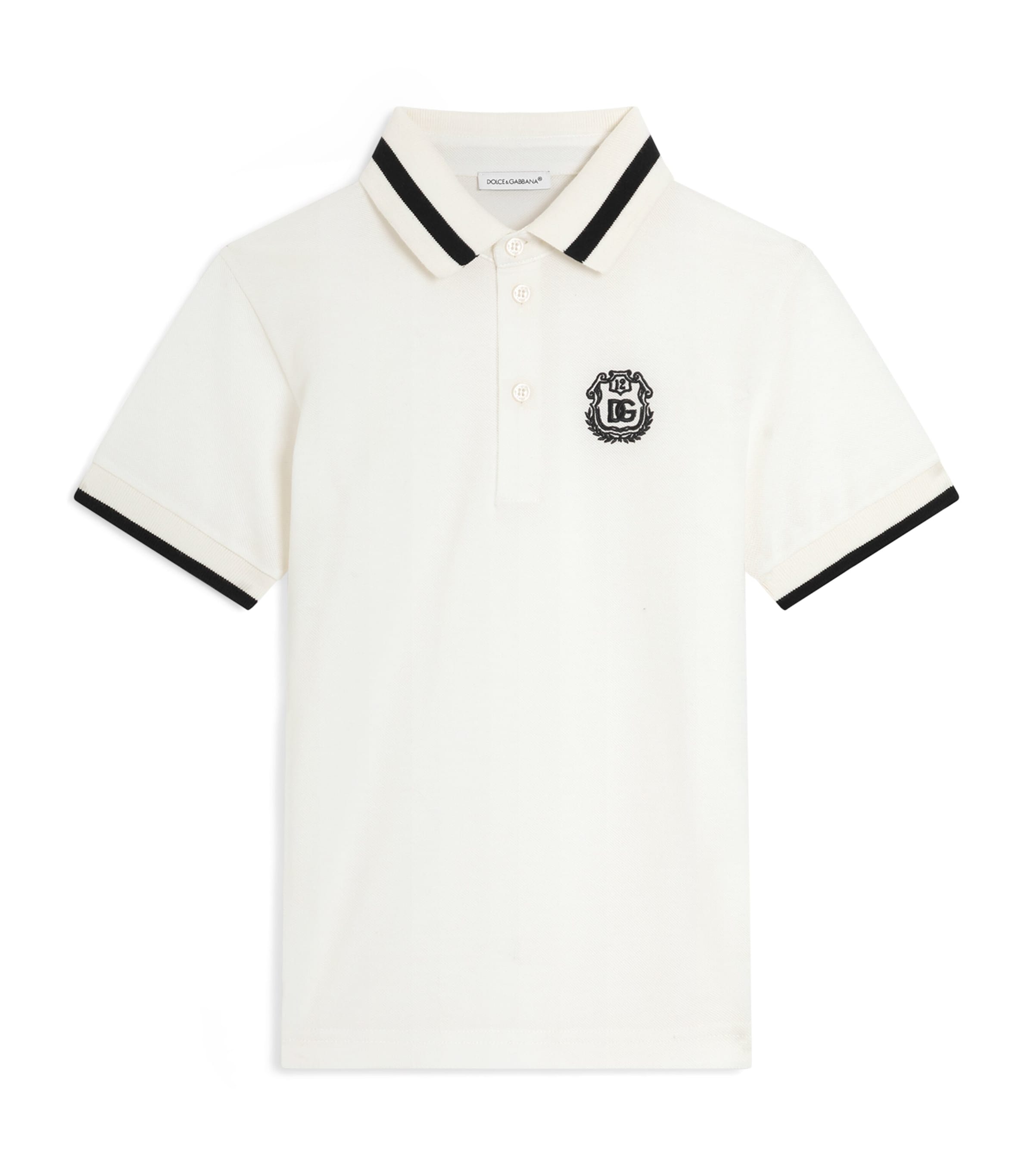 Dolce&Gabbana Kids Cotton Logo Polo Shirt (8-14 Years) White