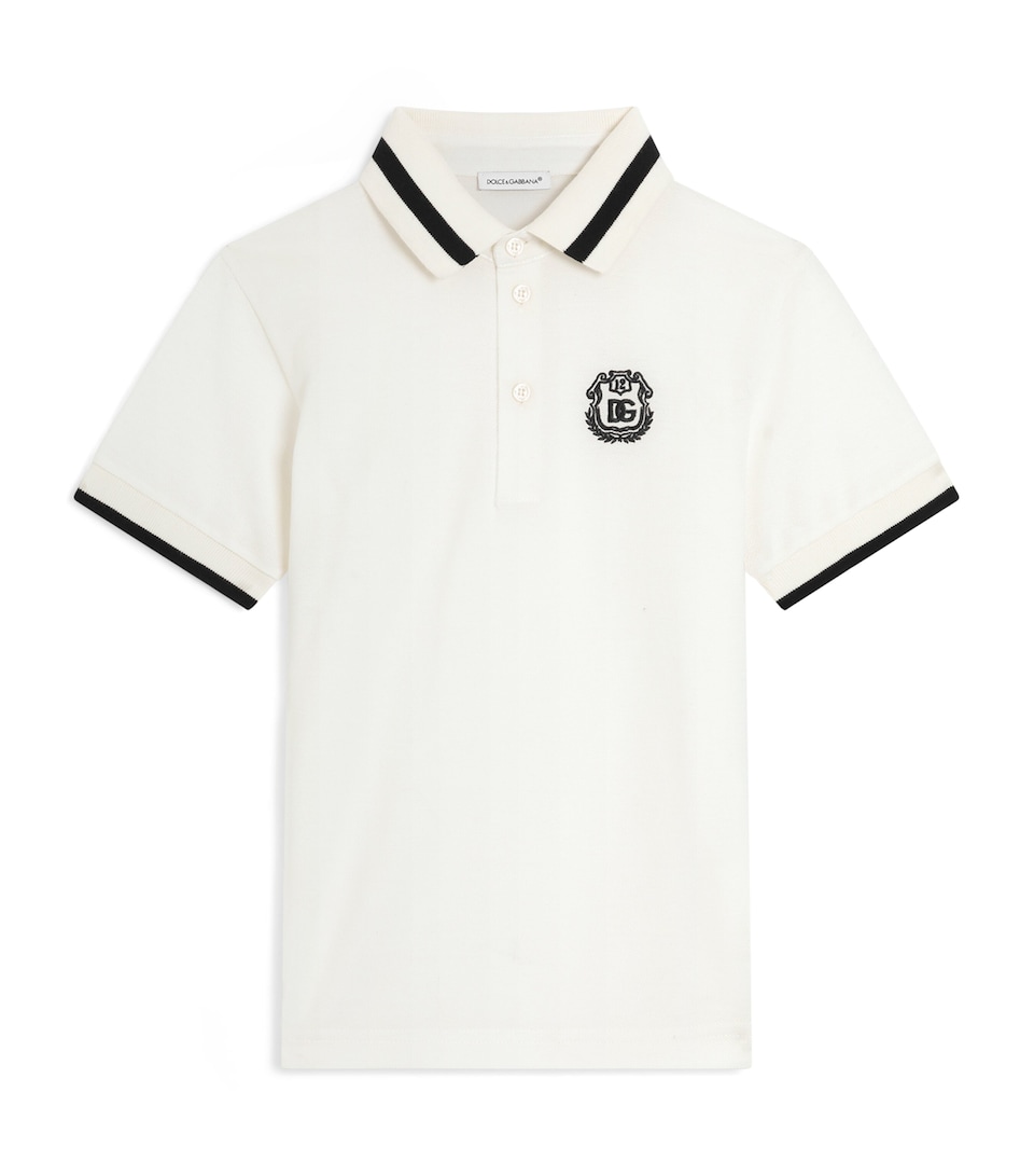 Dolce&Gabbana Kids Cotton Logo Polo Shirt (8-14 Years) White