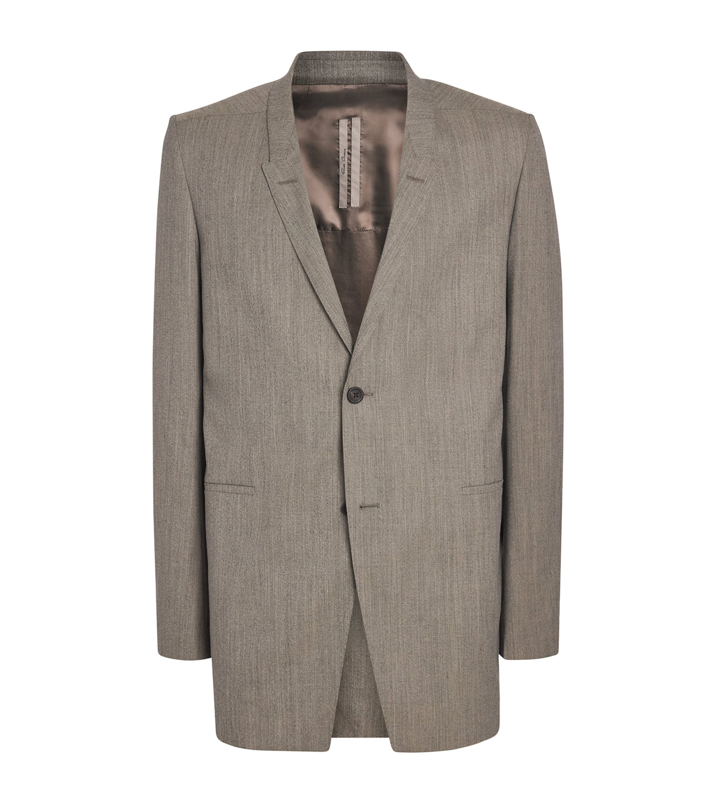Rick Owens Mens Wool Concordian Blazer Grey Melange