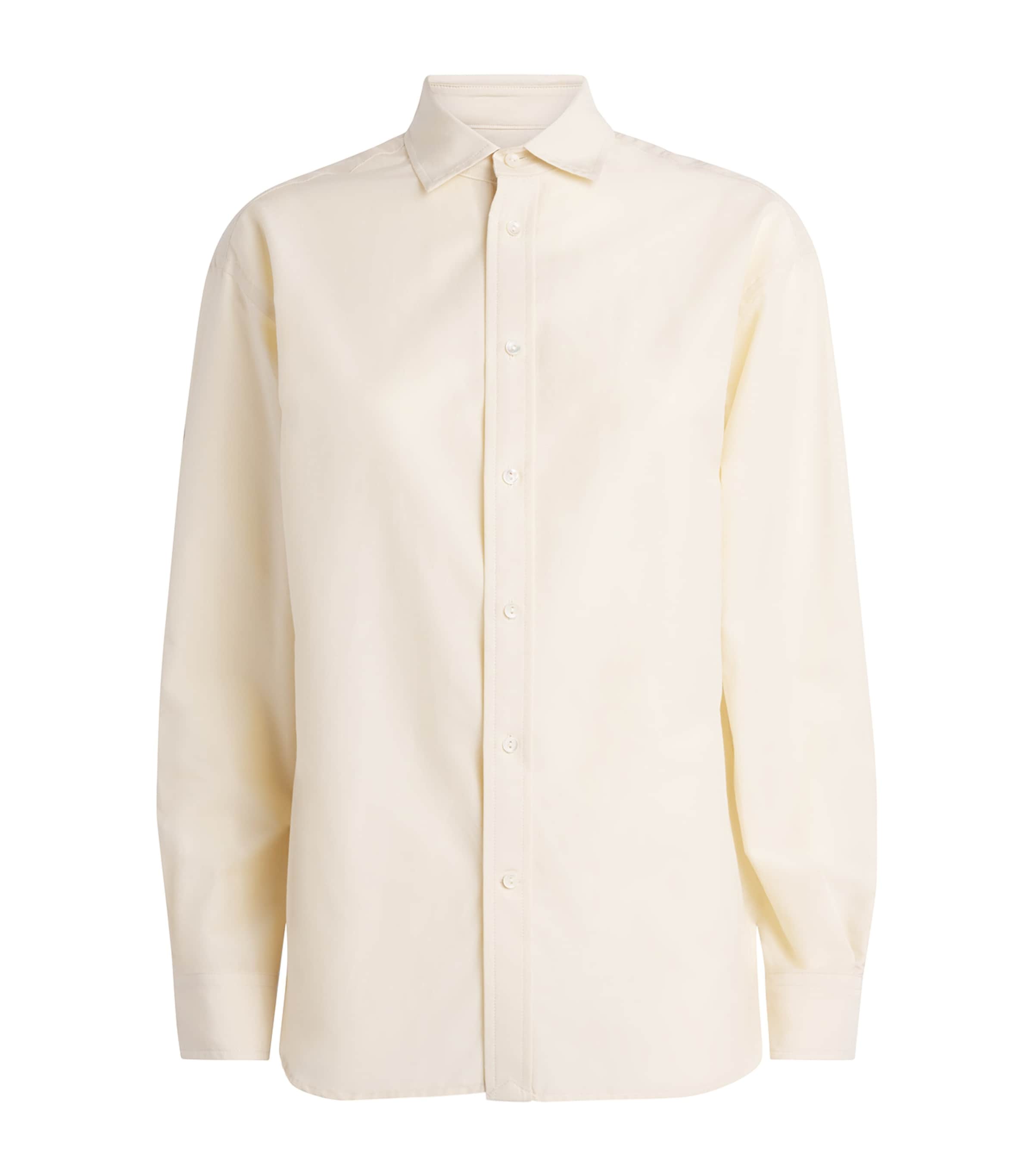 Polo Ralph Lauren Womens Cotton-Silk Relaxed-Fit Shirt Full Cream