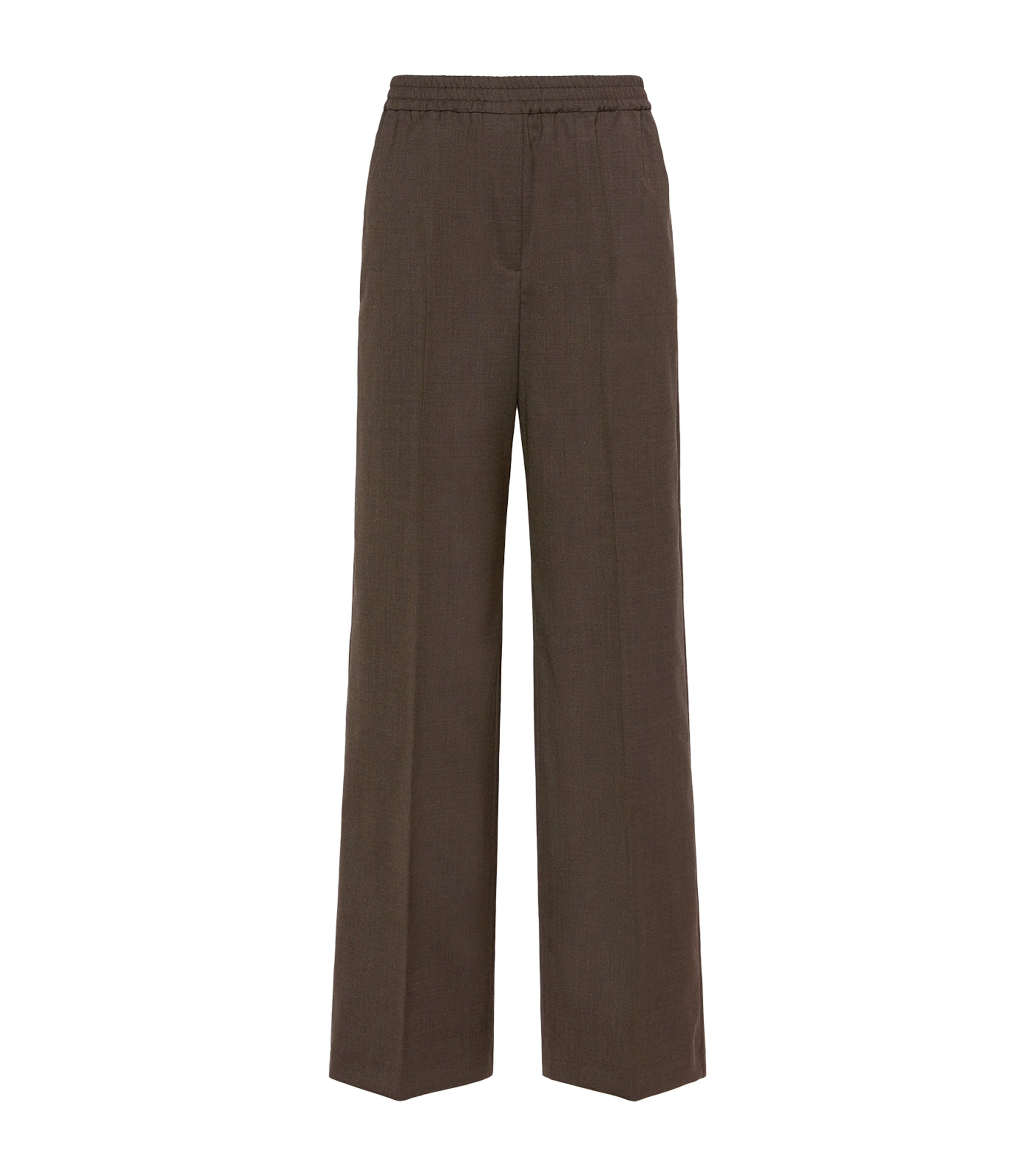 Weekend Max Mara Womens Wool-Blend Straight Trousers Brown