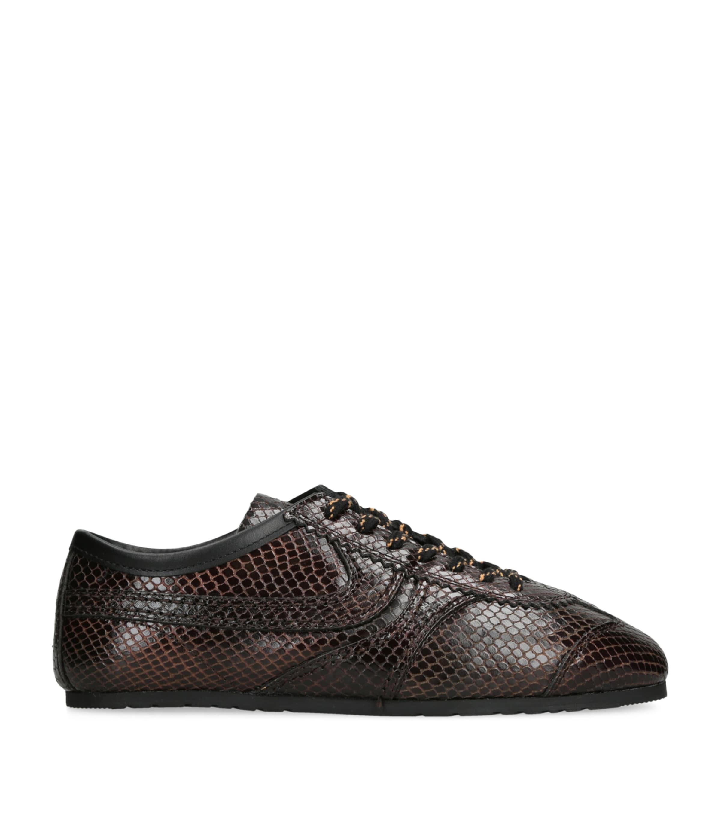 Leather Snakeskin-Effect Dustin Sneakers