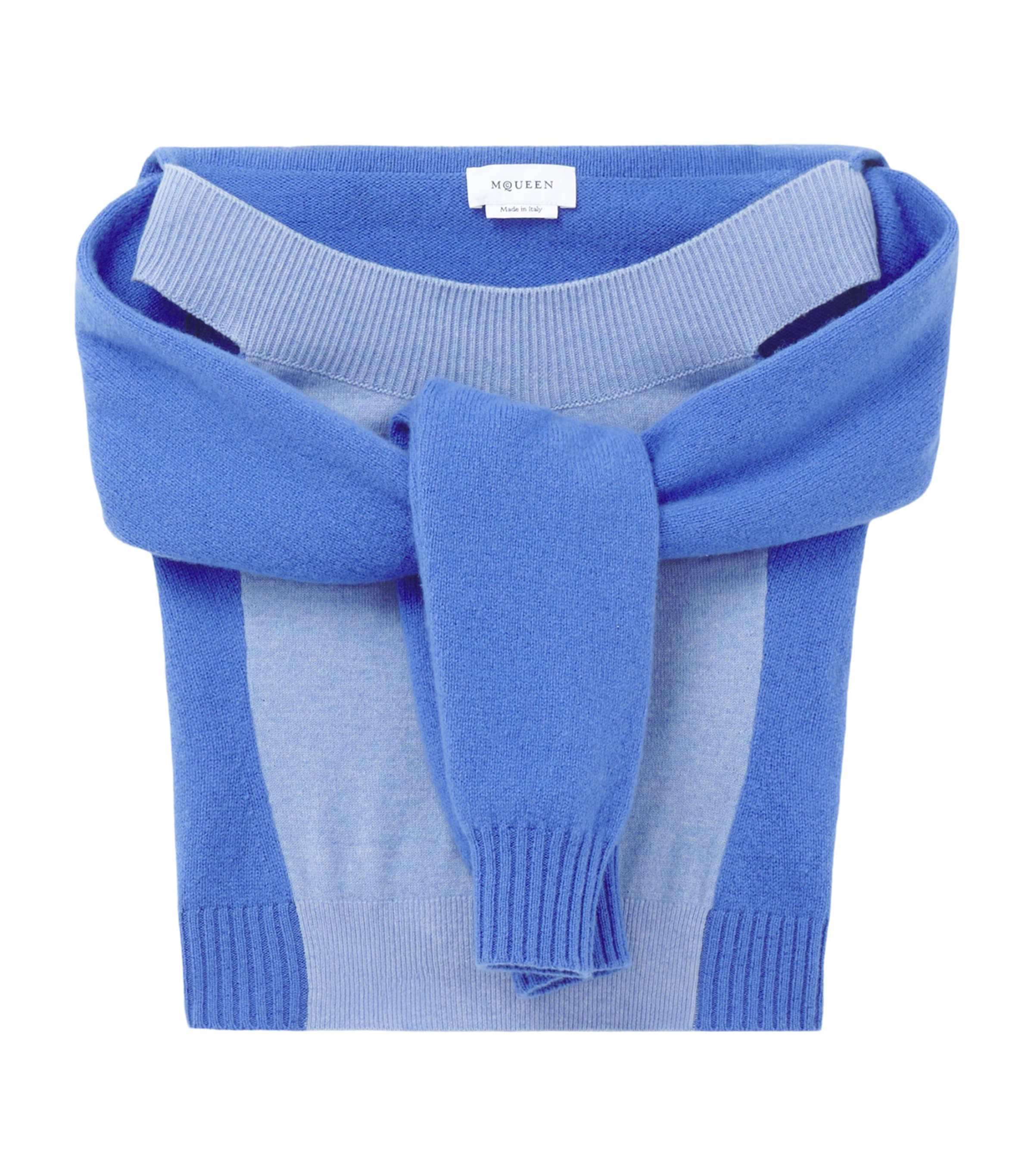 McQueen Womens Wool Layered Boat-Neck Sweater