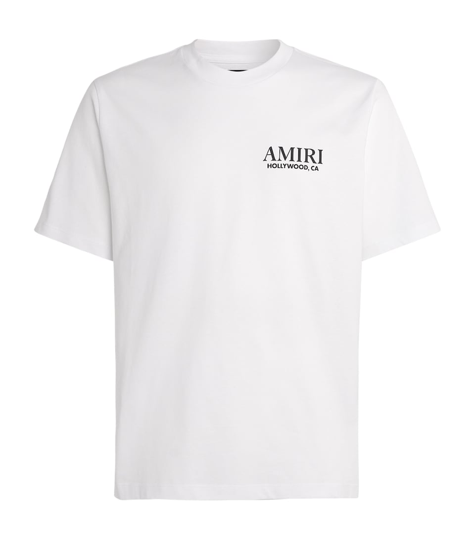AMIRI Mens Cotton Stacked Bones T-Shirt White
