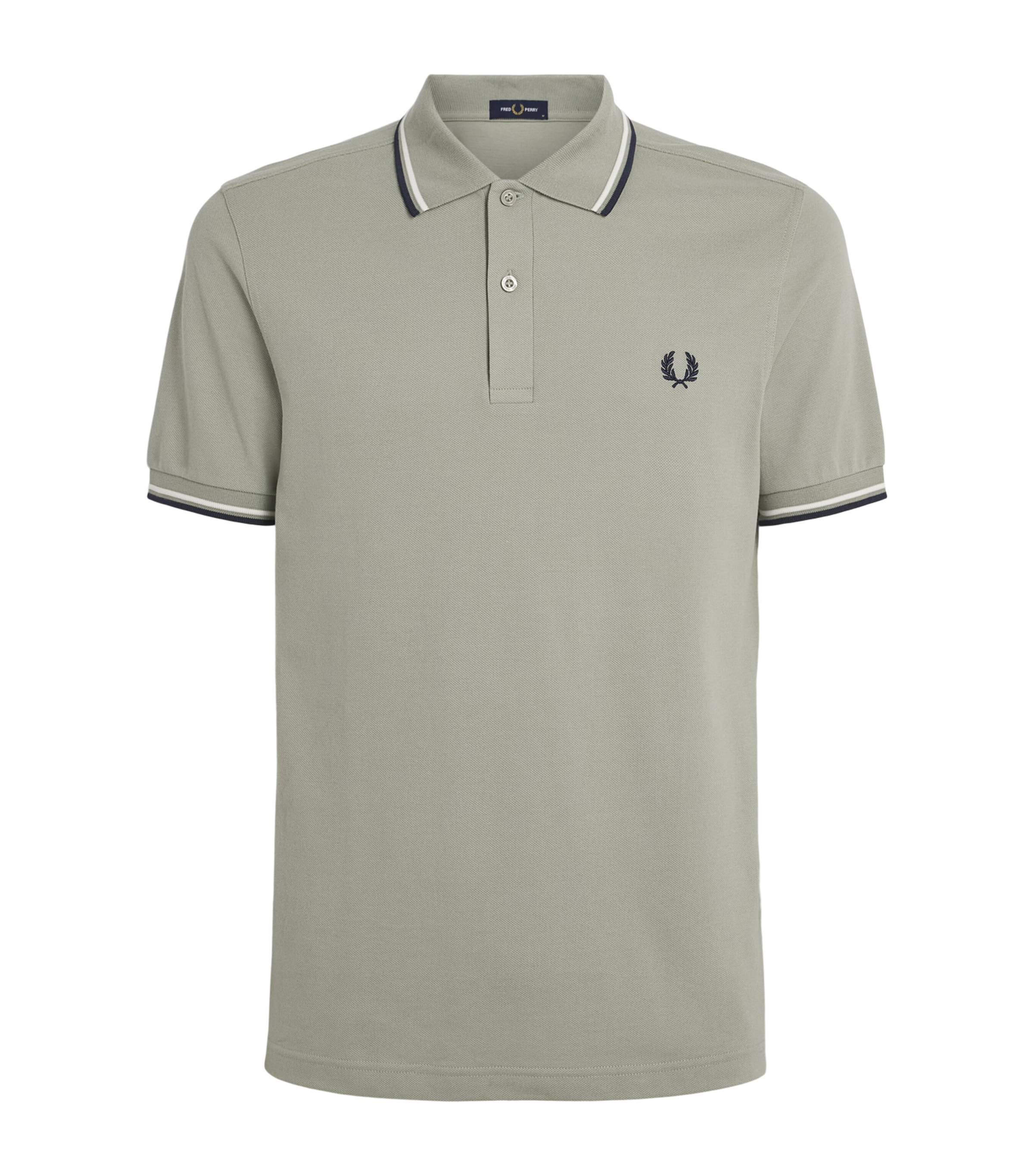 Fred Perry Mens Cotton Twin Tipped Polo Shirt Seagrs/ecr/dkair